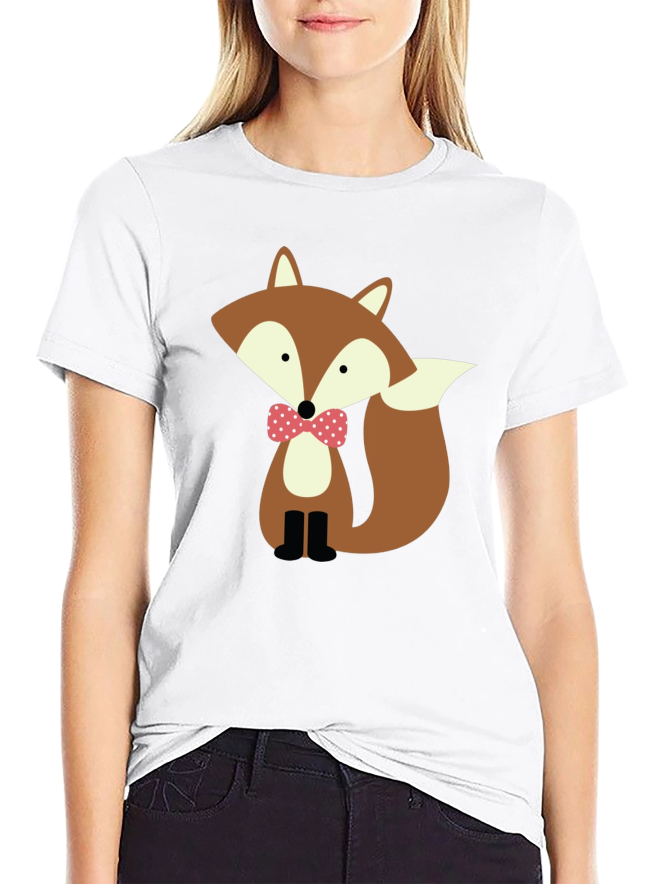 Fox Bowtie Graphic Tee - Stylish Casual Wear