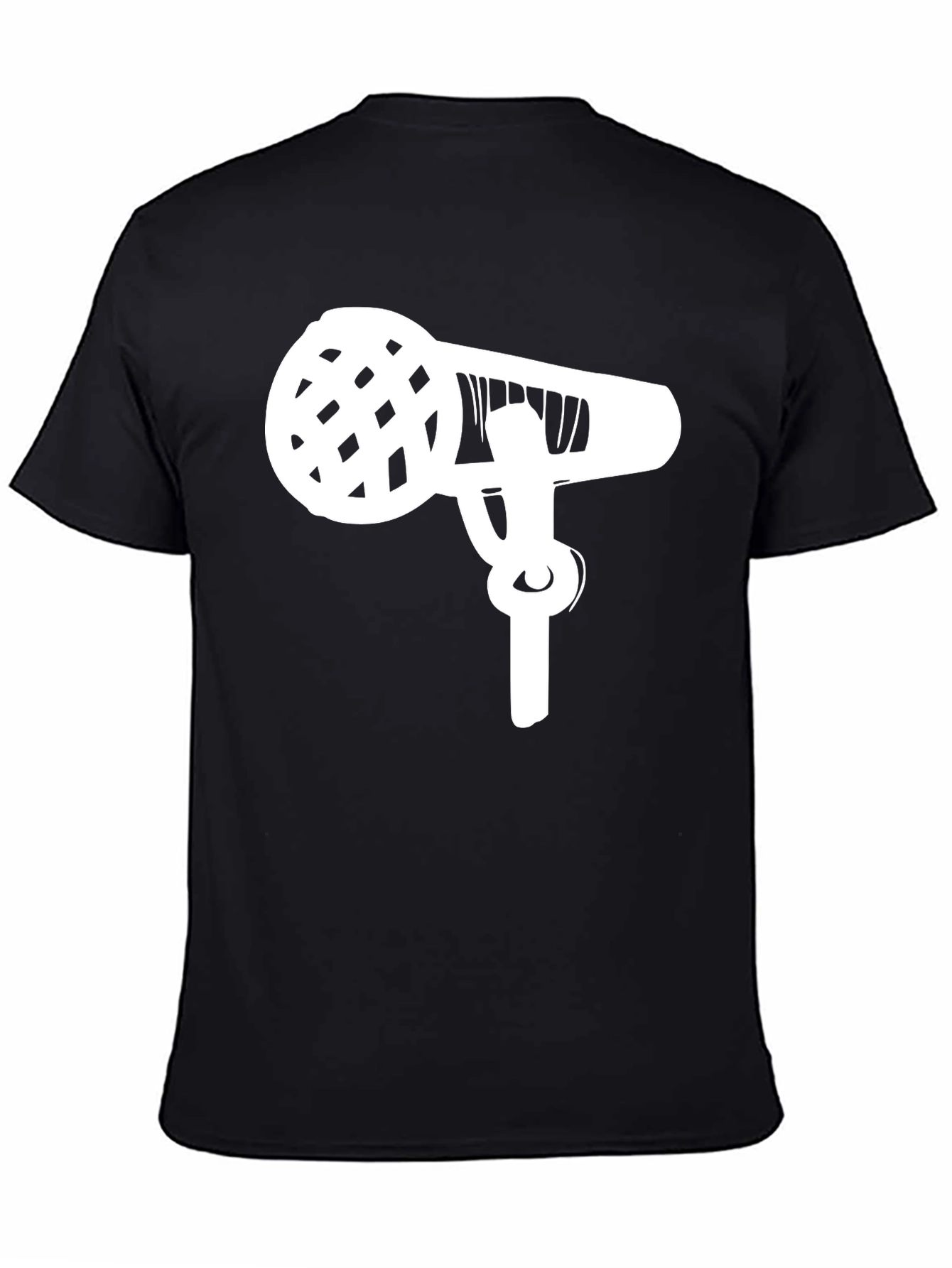 Microphone Graphic Tee - Black Cotton Casual Shirt