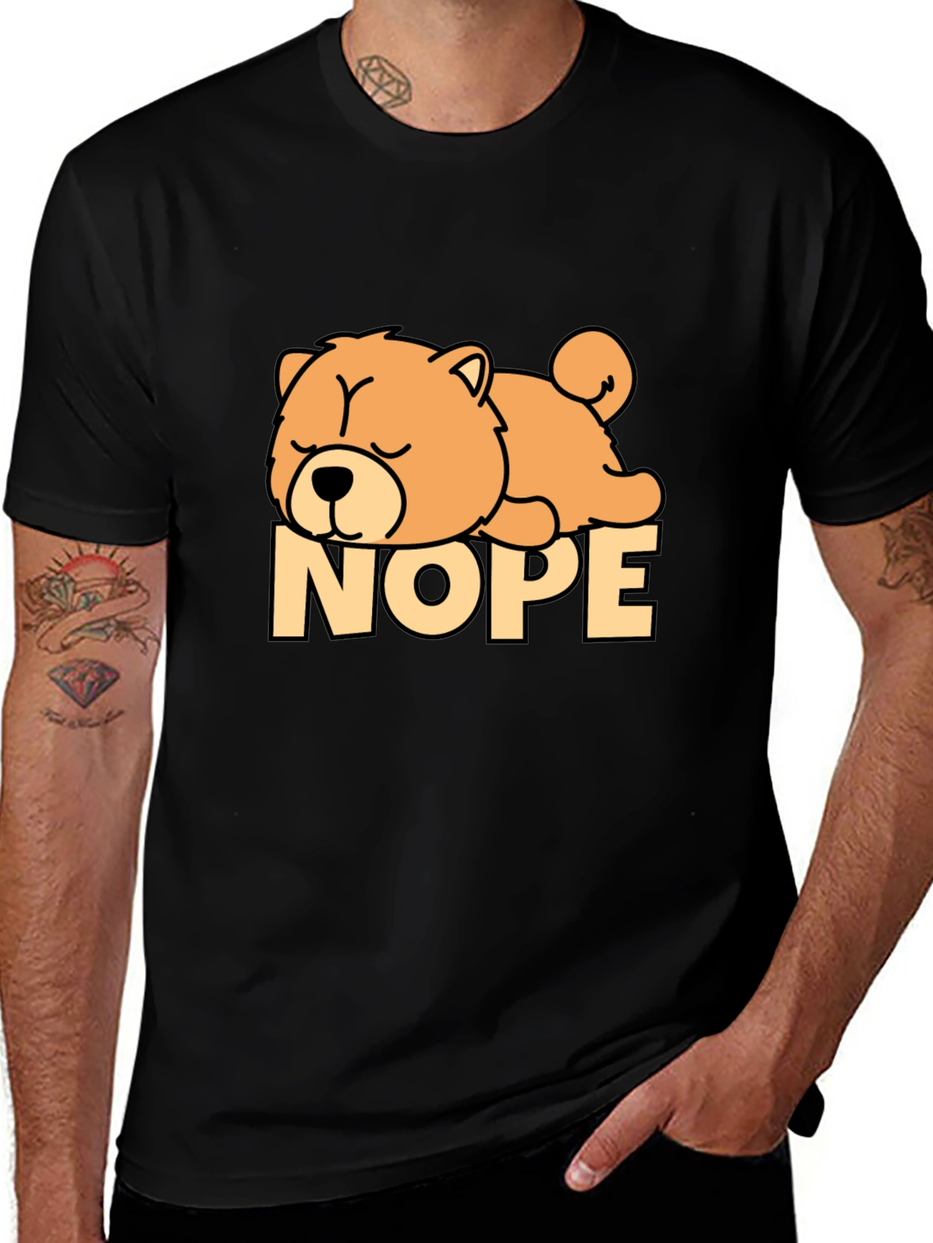 Nope Dog T-Shirt - Funny Sleepy Dog Tee