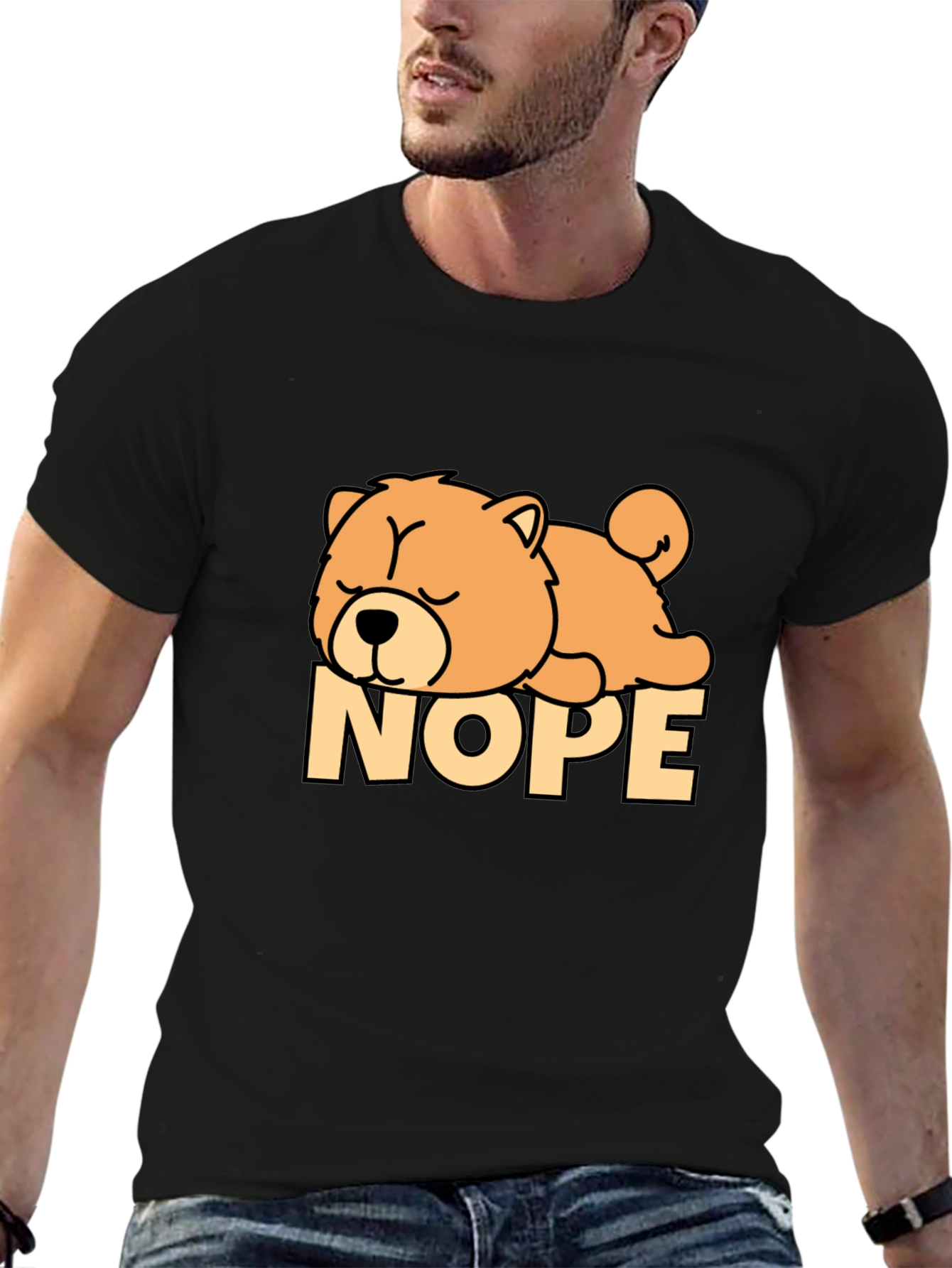 Nope Dog T-Shirt - Funny Sleepy Dog Tee