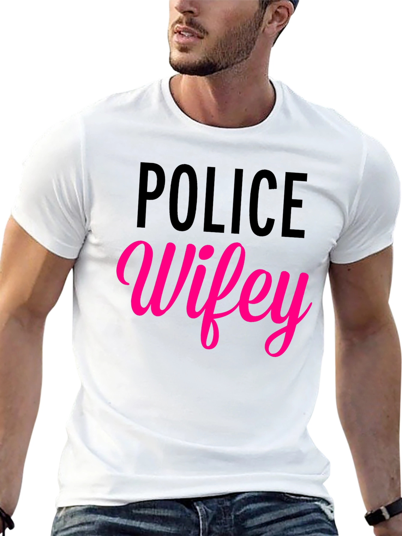 Police Wifey Graphic Tee - Black