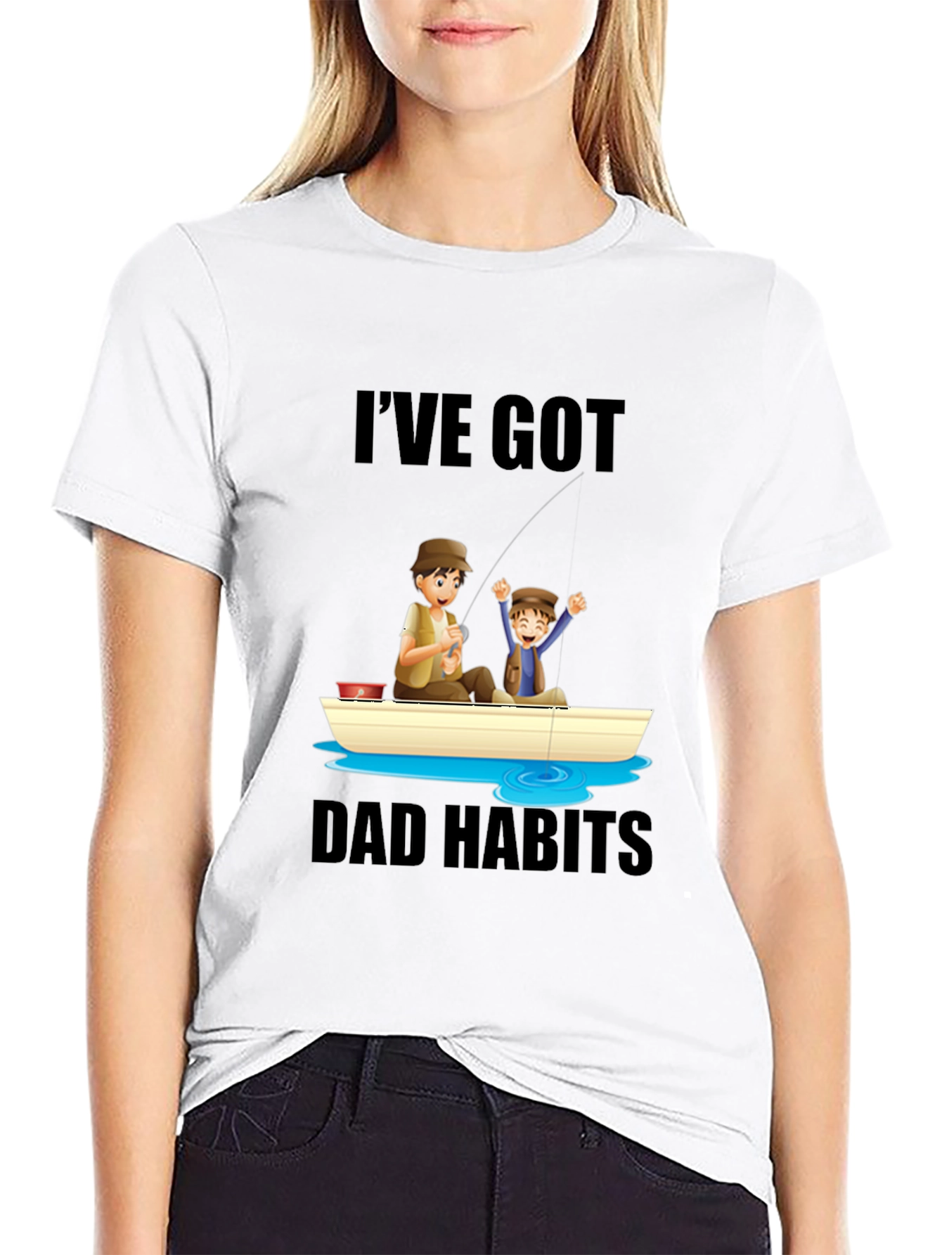 Dad Habits T-Shirt - Fishing Father & Son Design