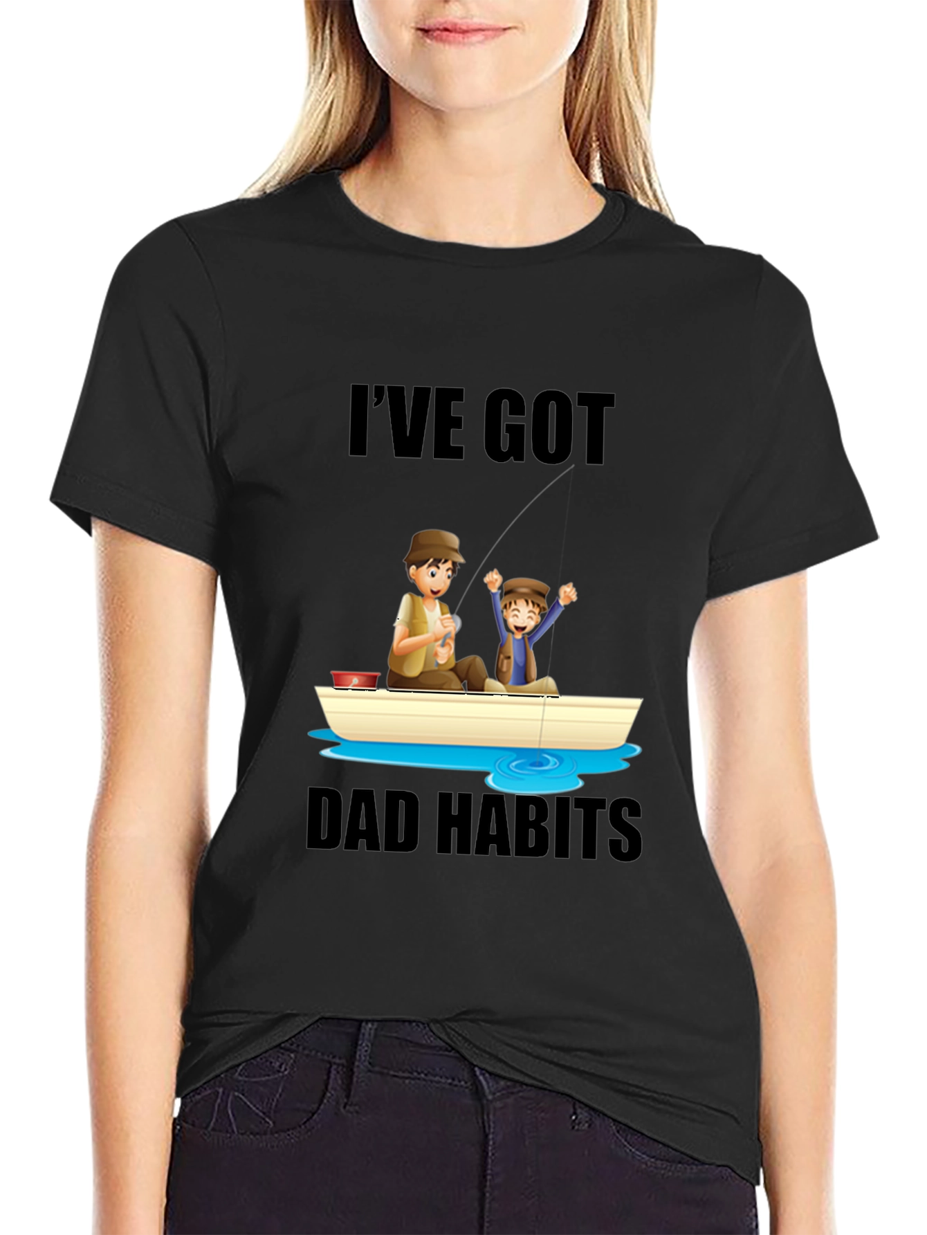 Dad Habits T-Shirt - Fishing Father & Son Design