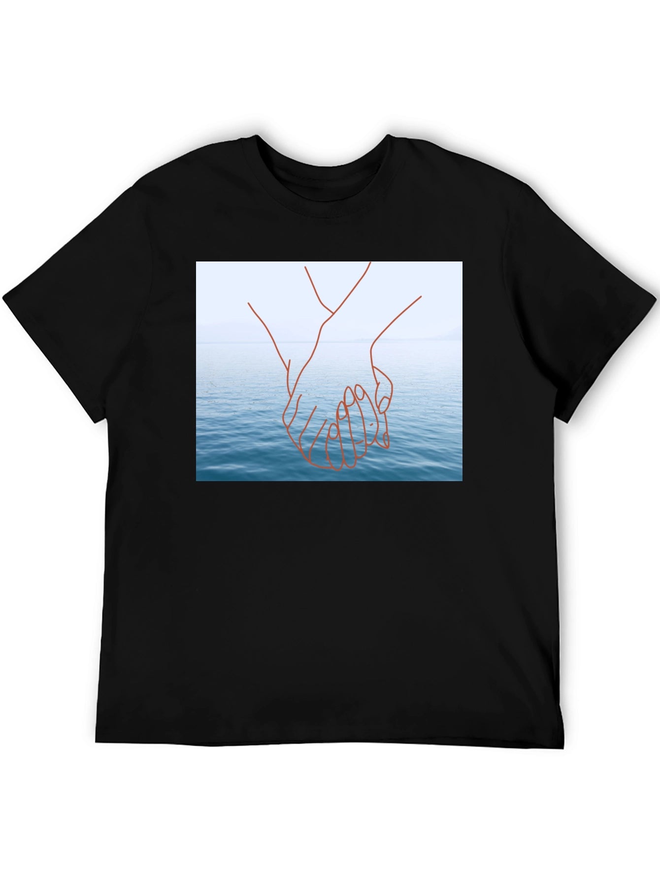 Ocean Love T-Shirt - Black Graphic Tee