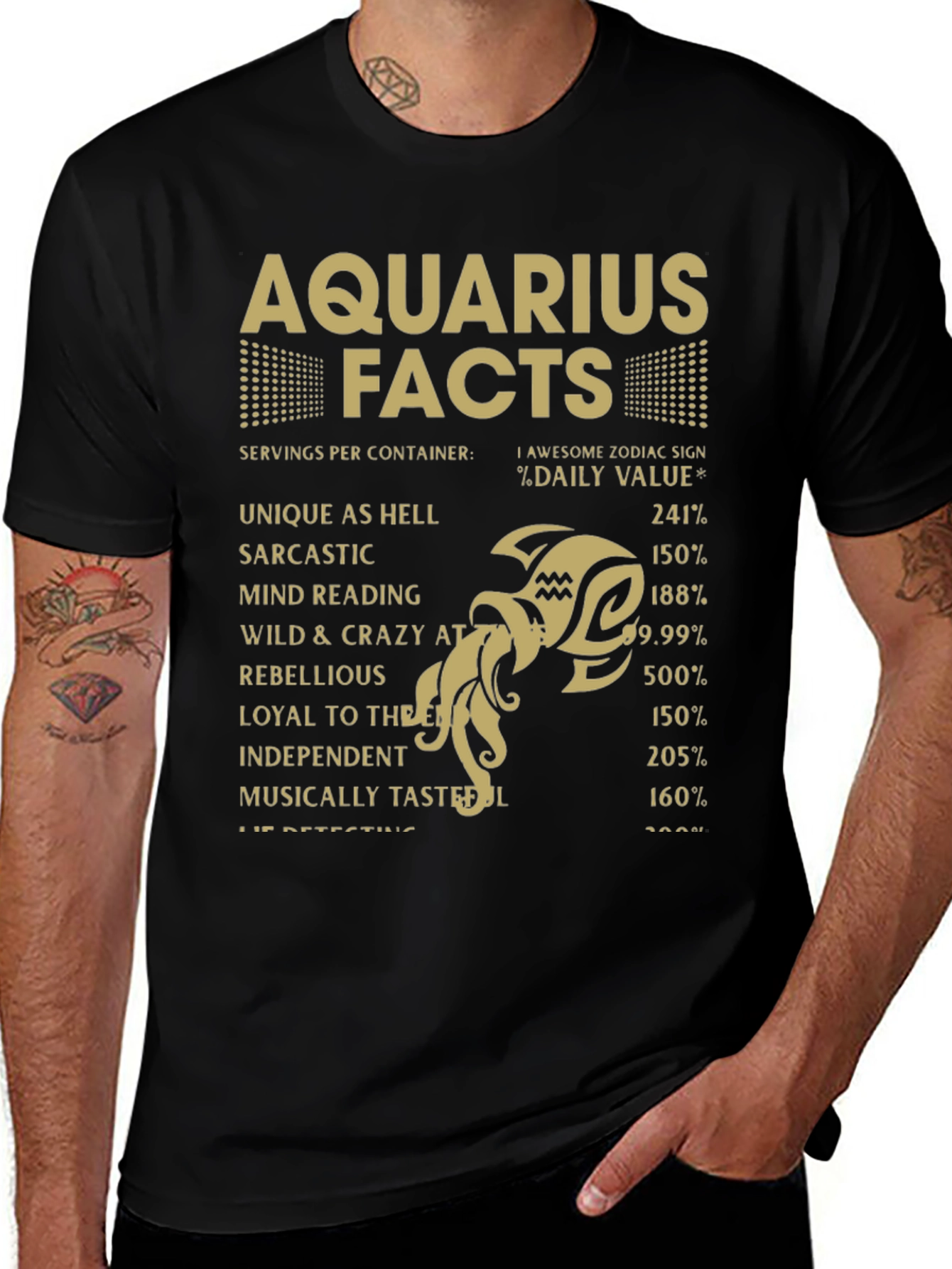 Aquarius Facts Zodiac Graphic T-Shirt