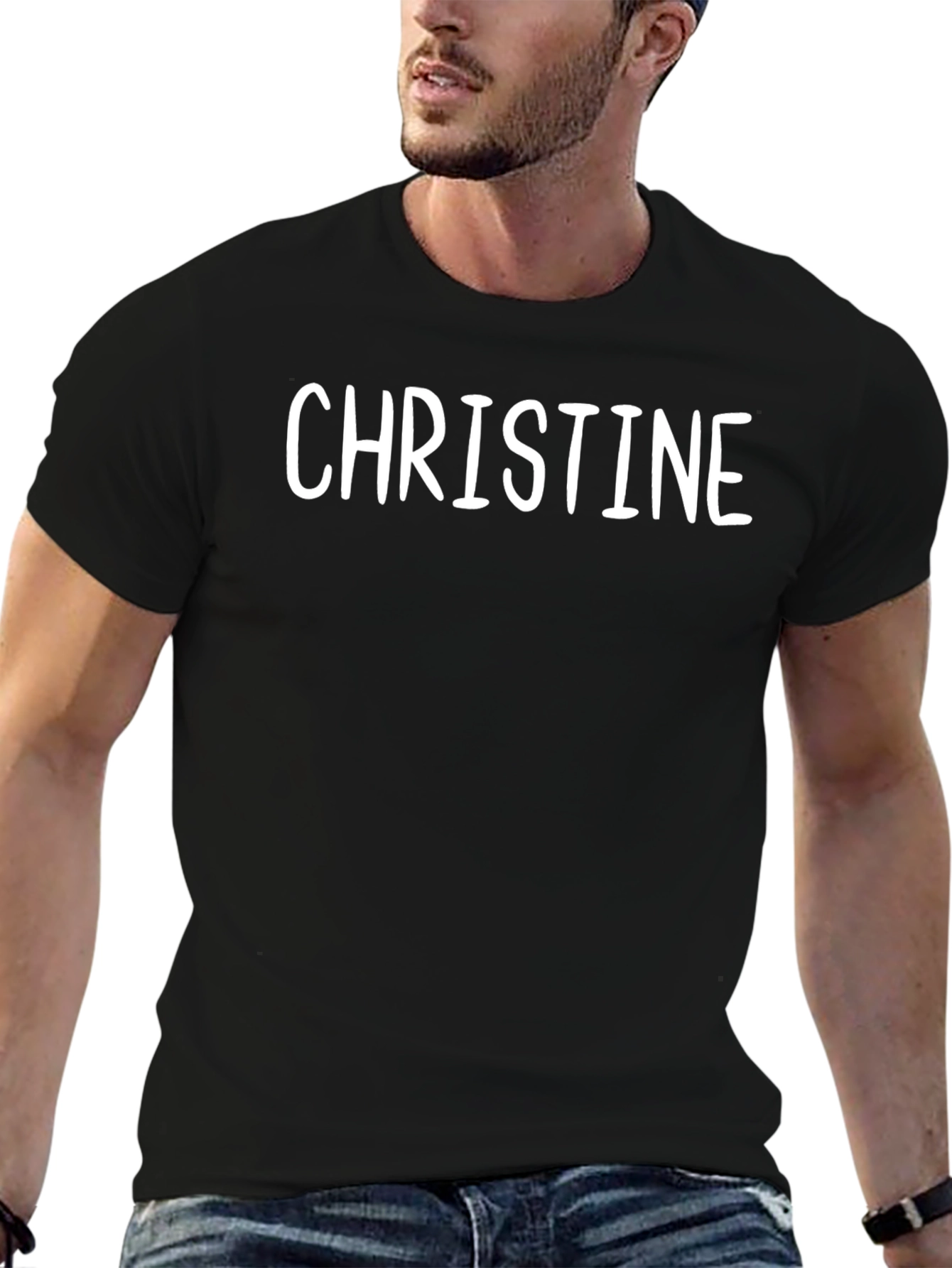 Personalized Christine Black T-Shirt