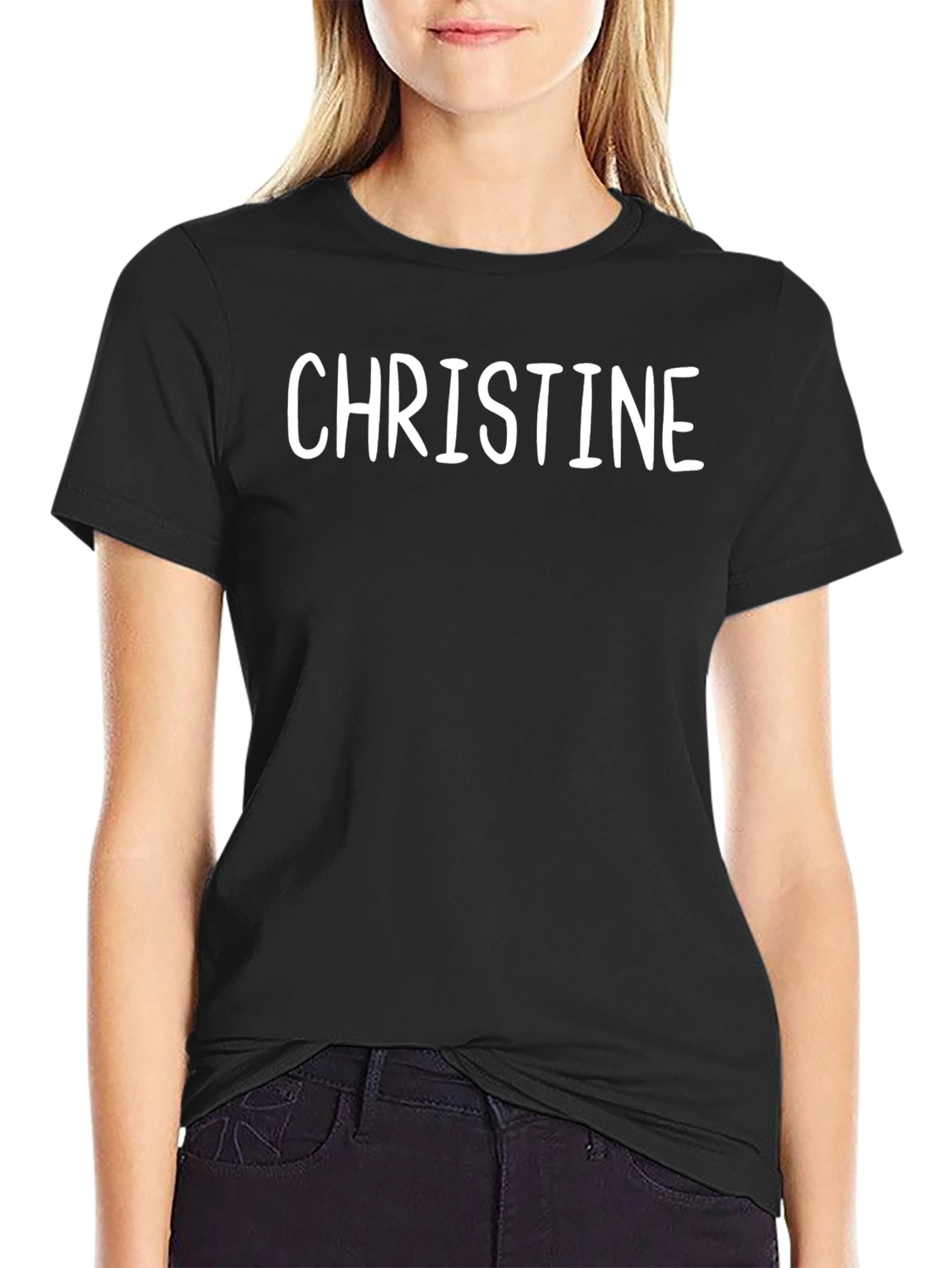 Personalized Christine Black T-Shirt