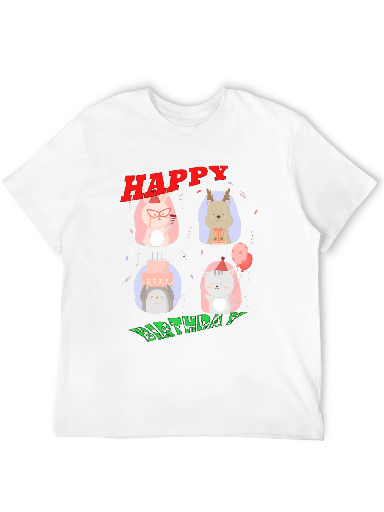 Happy Birthday Animals Graphic T-Shirt