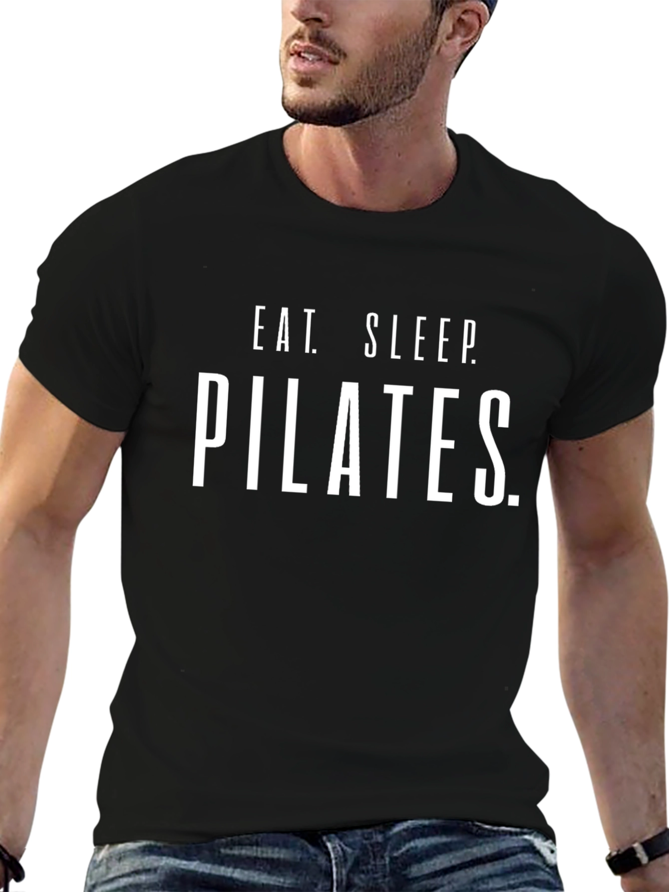 Eat Sleep Pilates T-Shirt - Black Cotton Graphic Tee