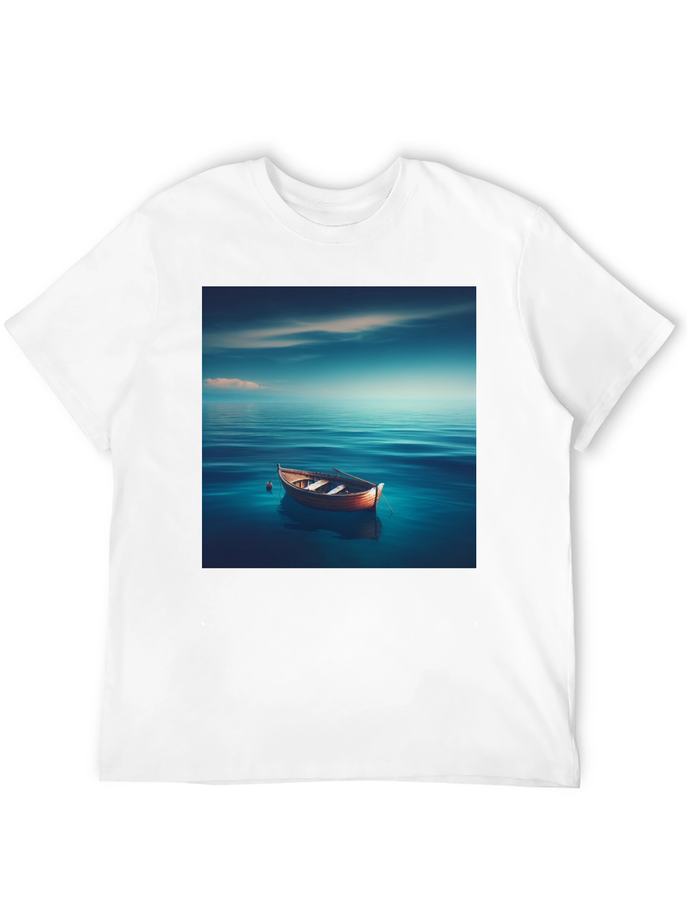 Ocean Boat Graphic Tee - Relaxed Fit Black T-Shirt