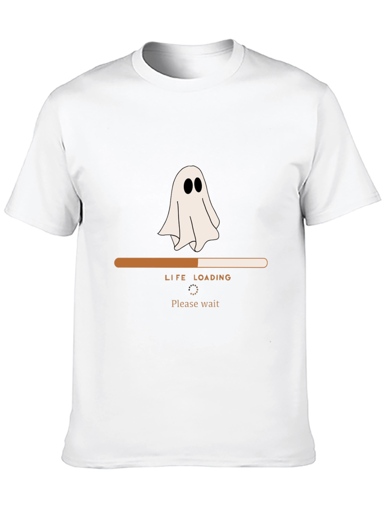 Life Loading Ghost T-Shirt - Funny Halloween Tee