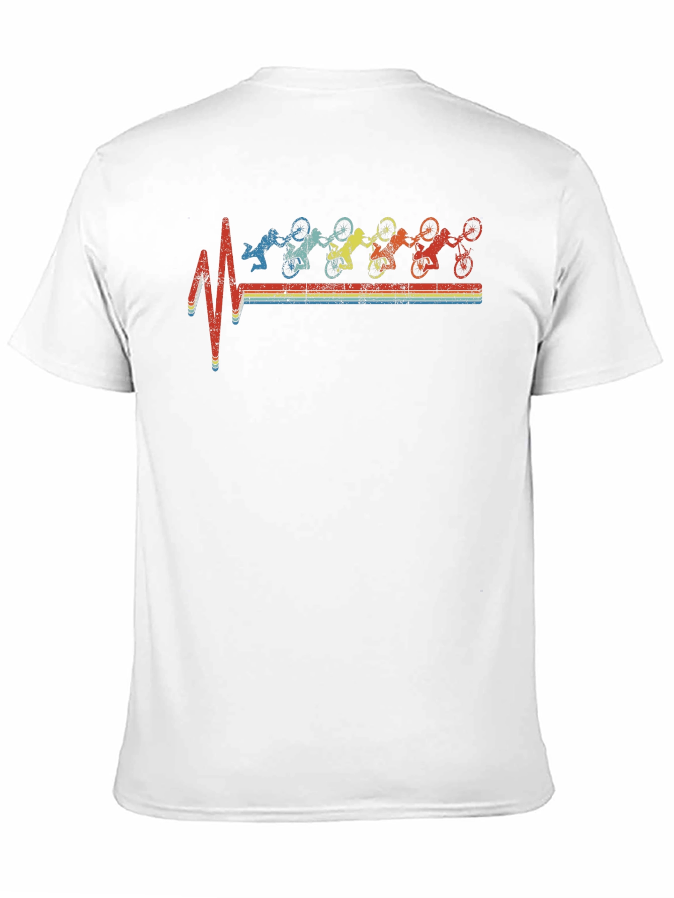 Biker Heartbeat Graphic Tee - Black