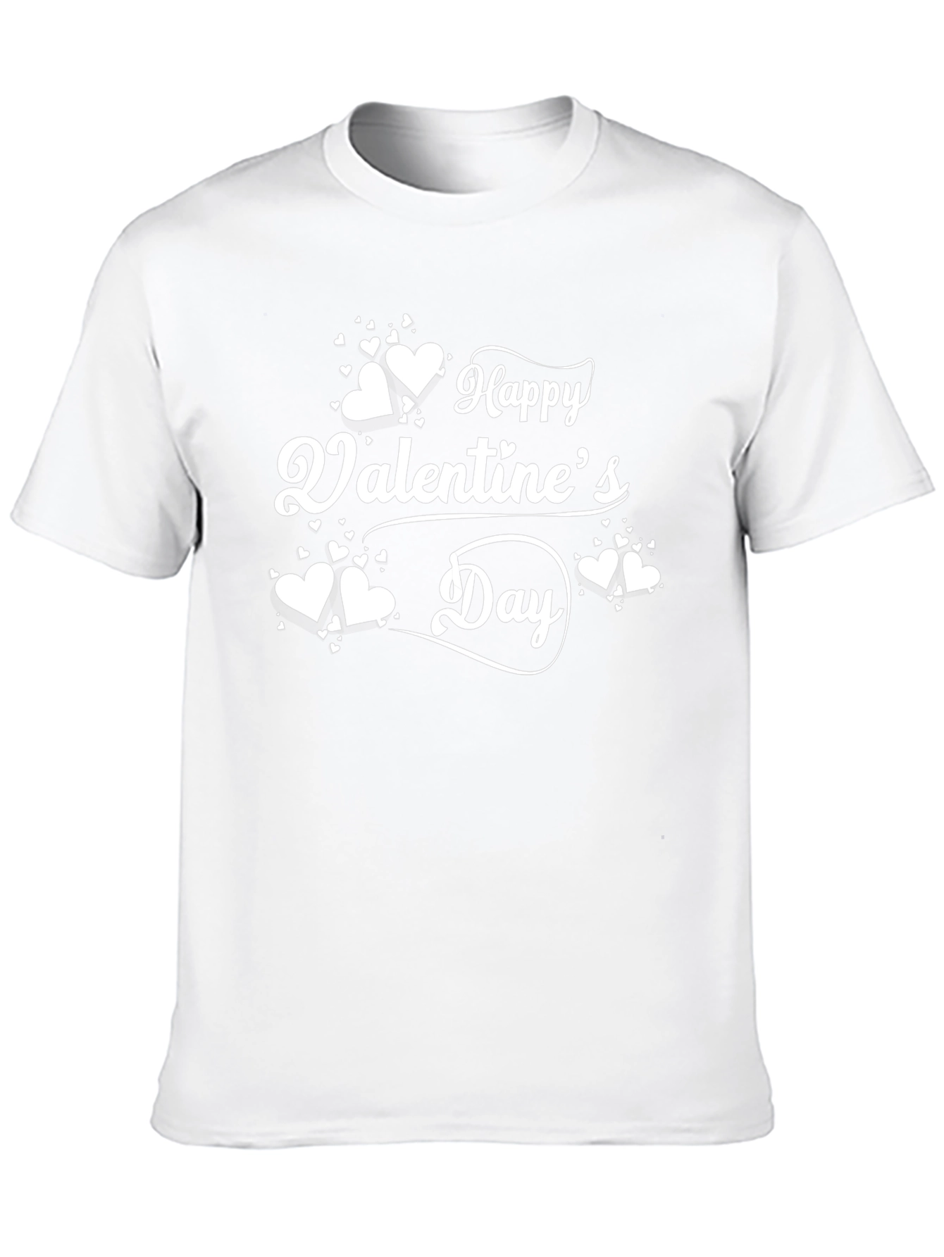 Happy Valentines Day T-Shirt - Black Heart Design