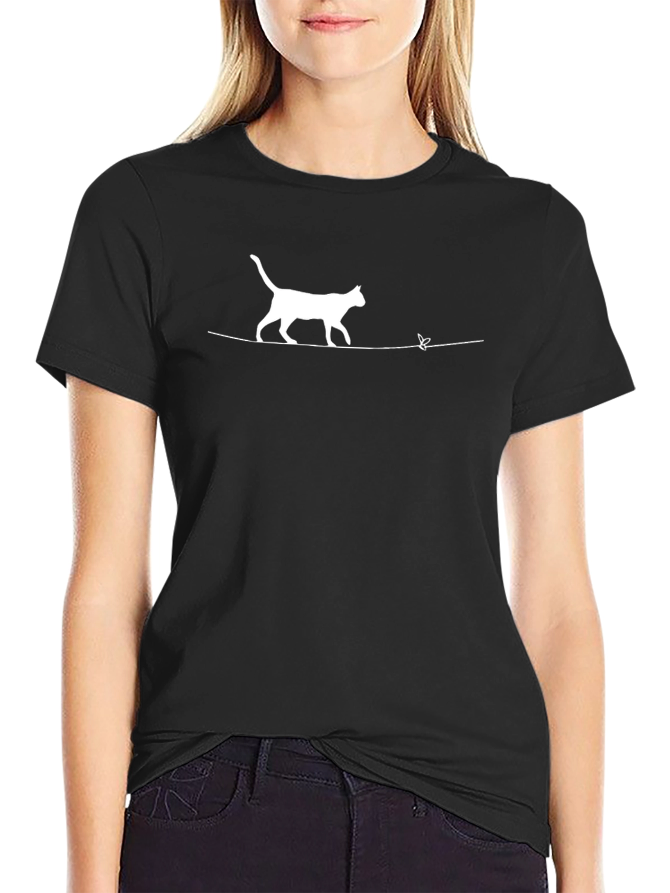 Cat on a Wire Graphic Tee
