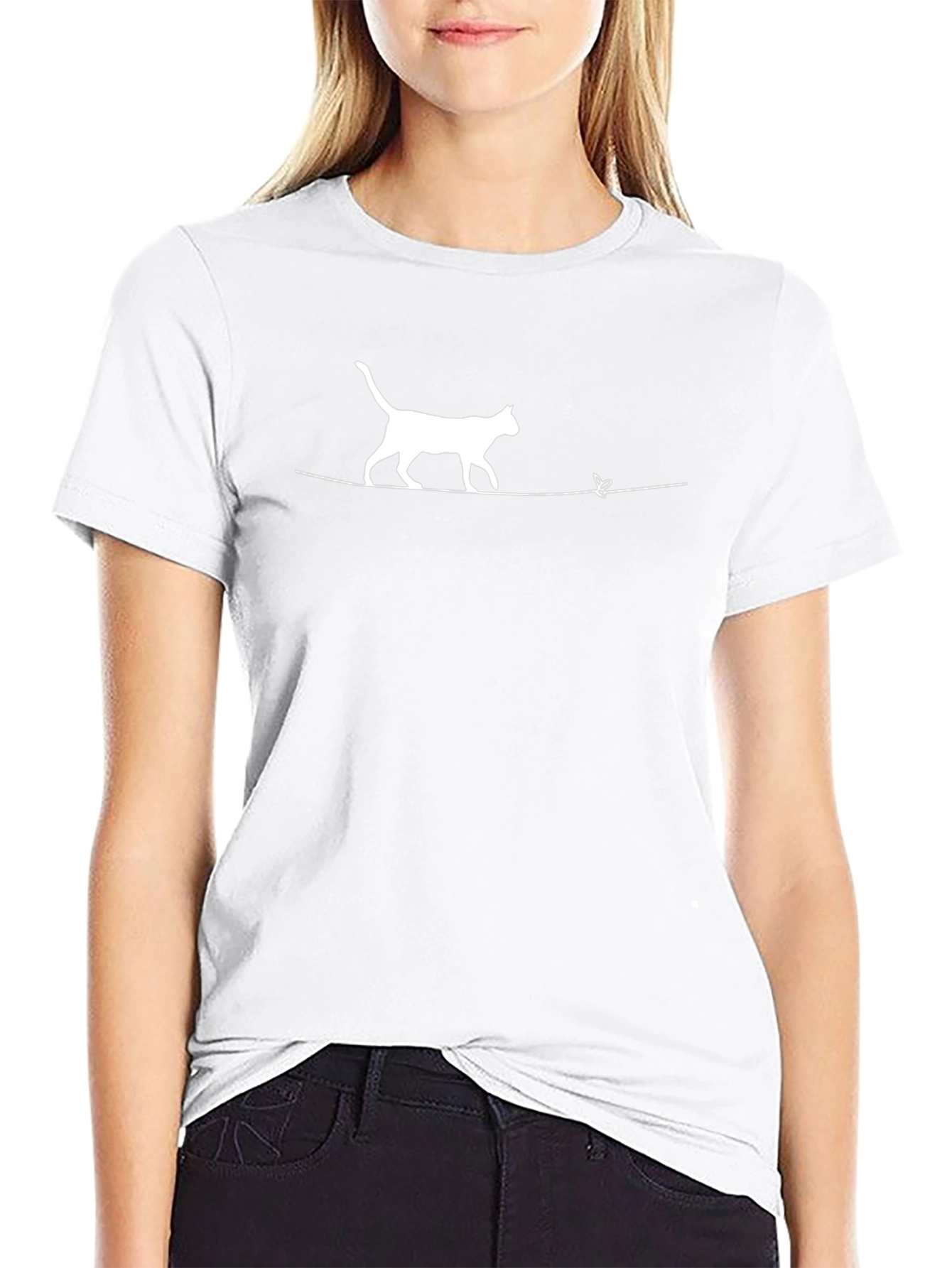 Cat on a Wire Graphic Tee