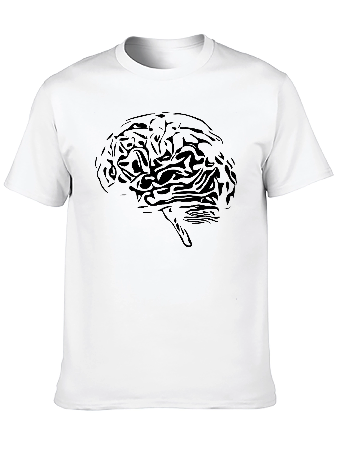 Brain Graphic Tee - Black Cotton T-Shirt