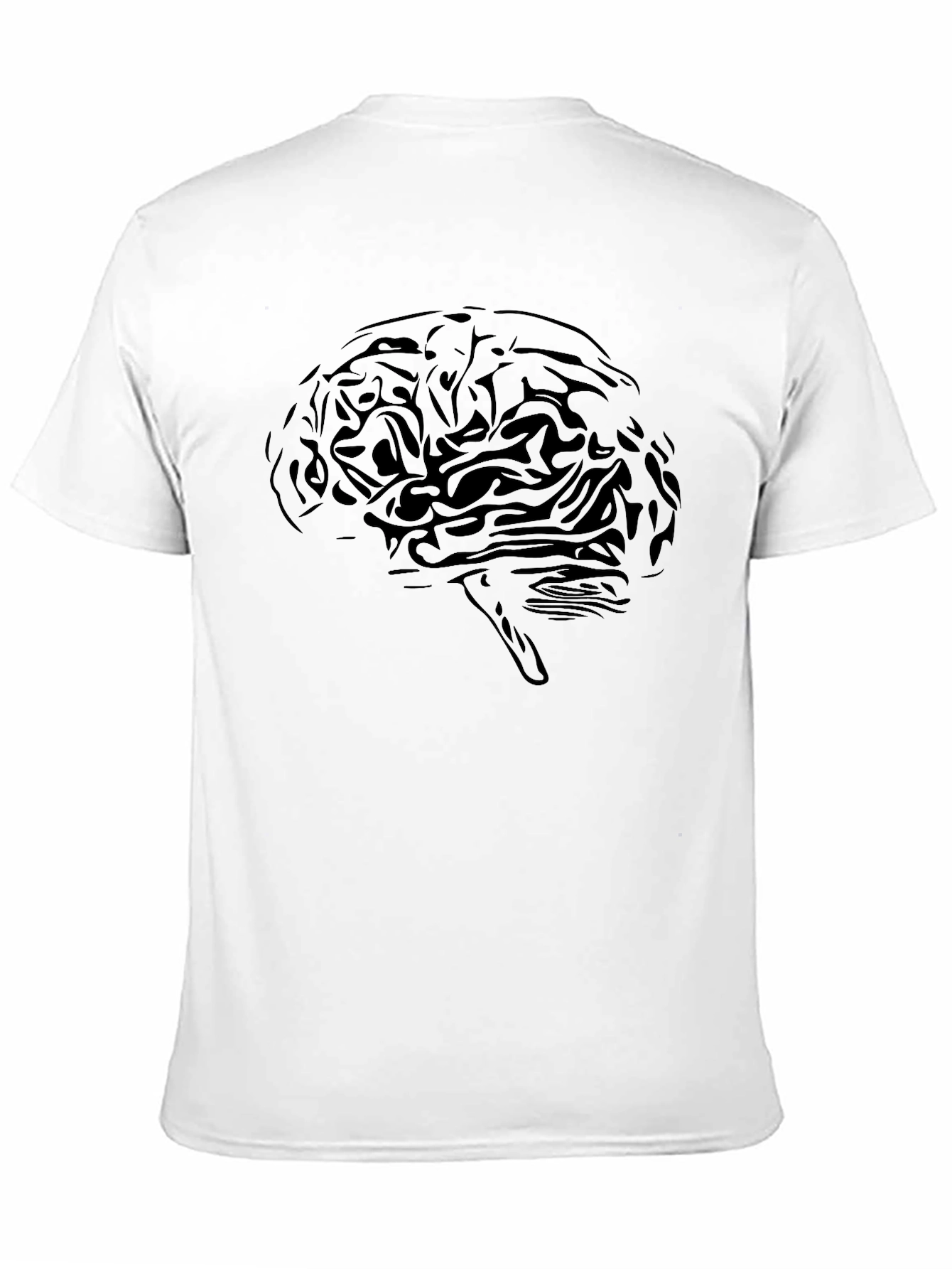 Brain Graphic Tee - Black Cotton T-Shirt