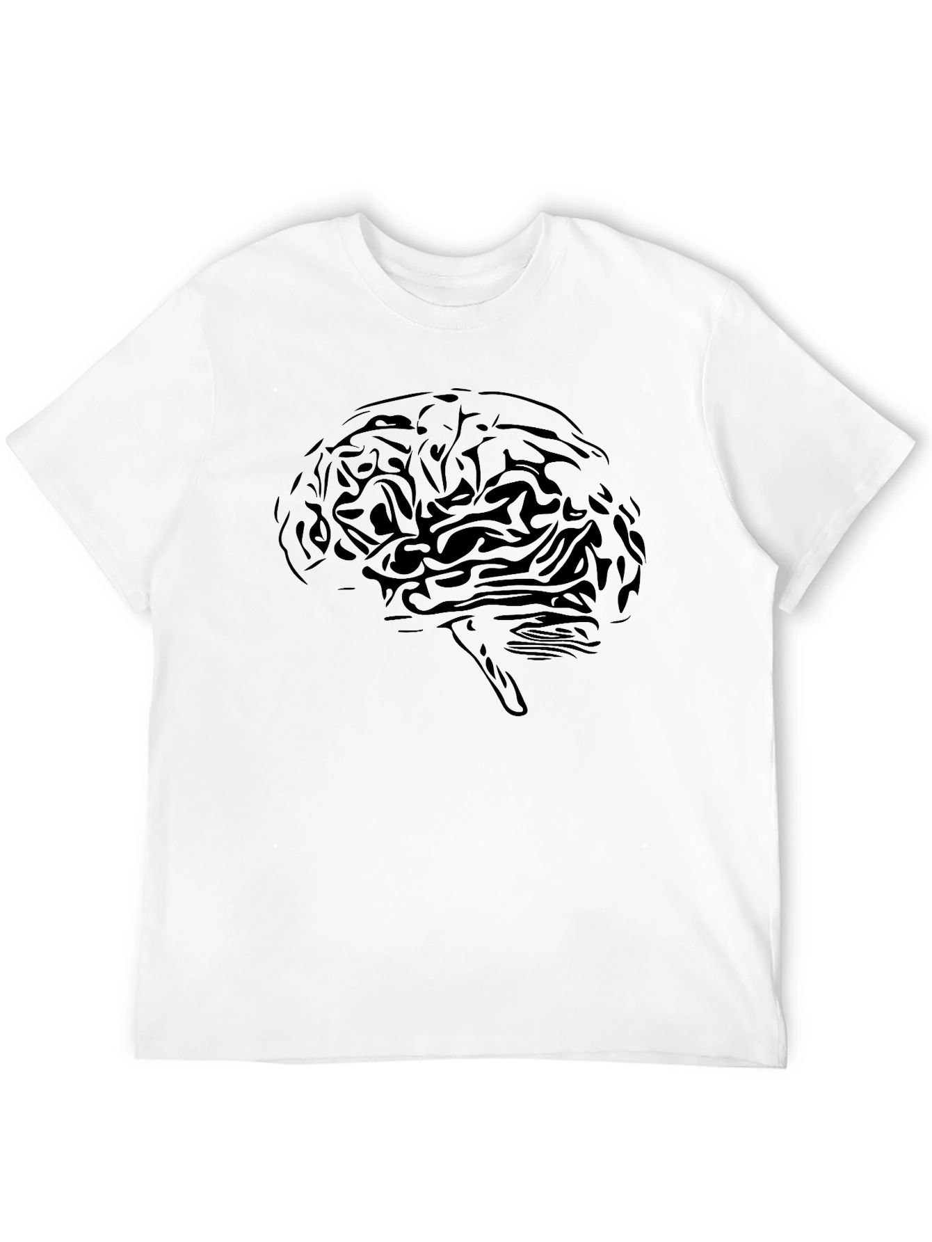 Brain Graphic Tee - Black Cotton T-Shirt