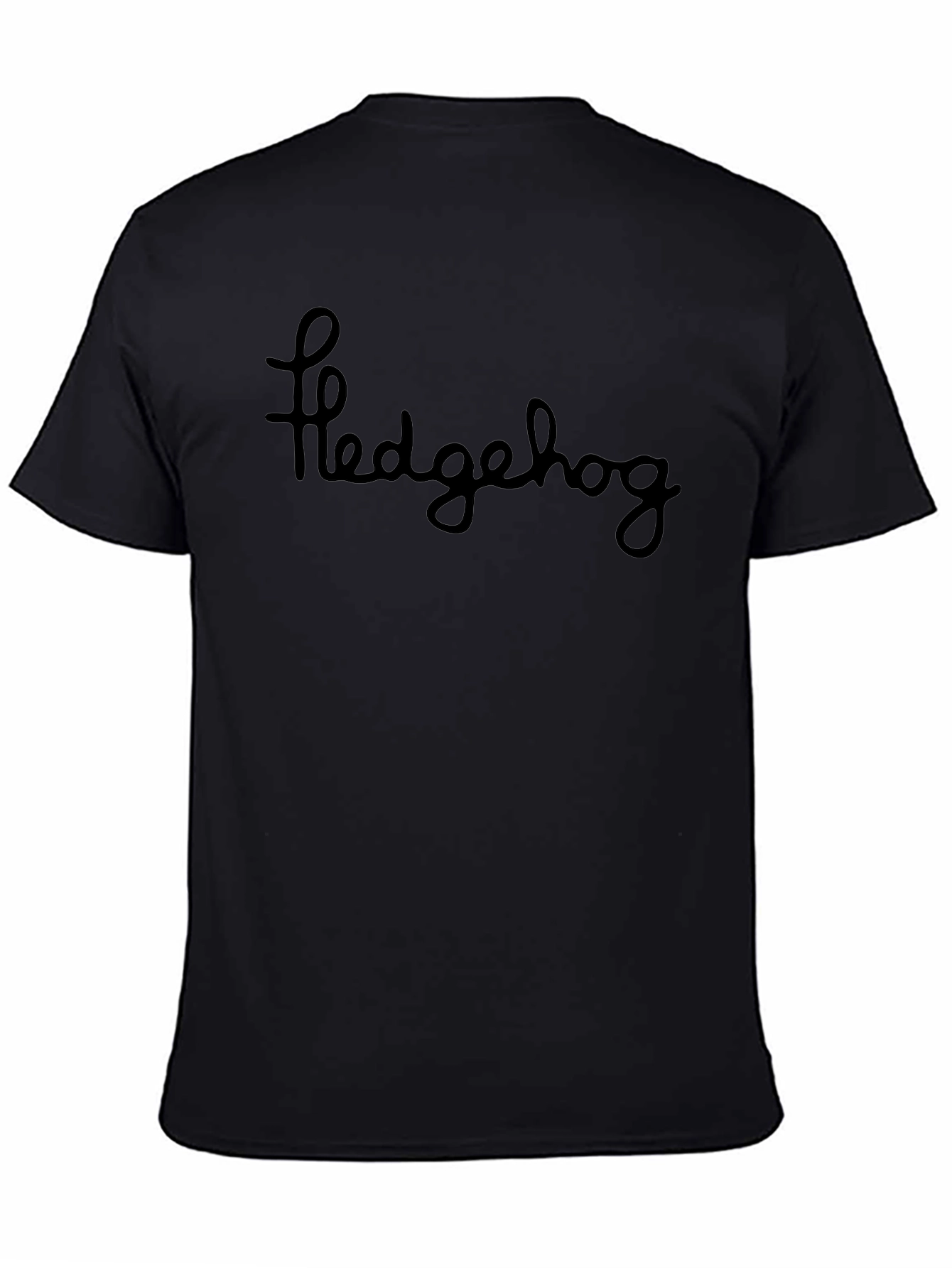 Hedgehog Script Black T-Shirt