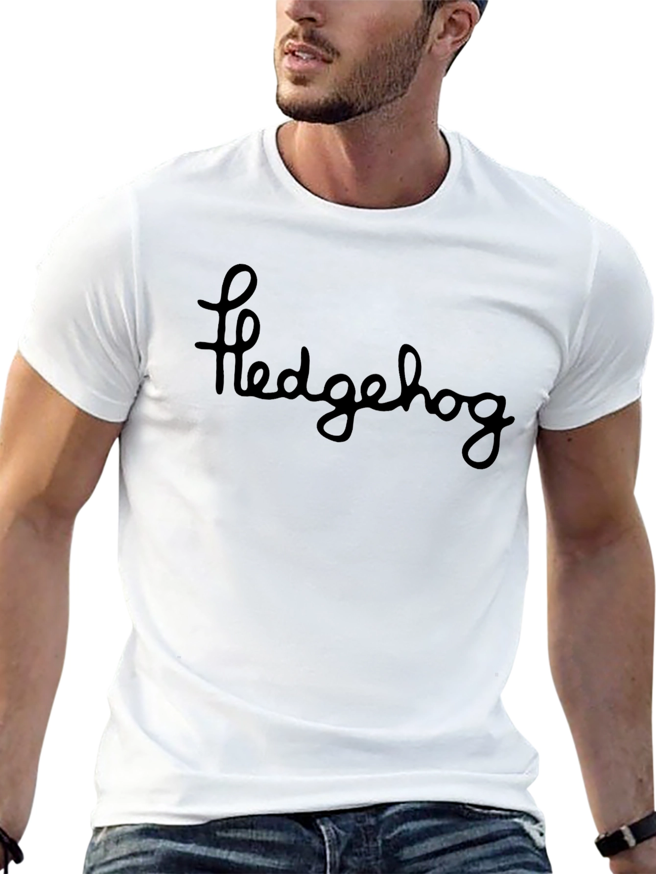 Hedgehog Script Black T-Shirt