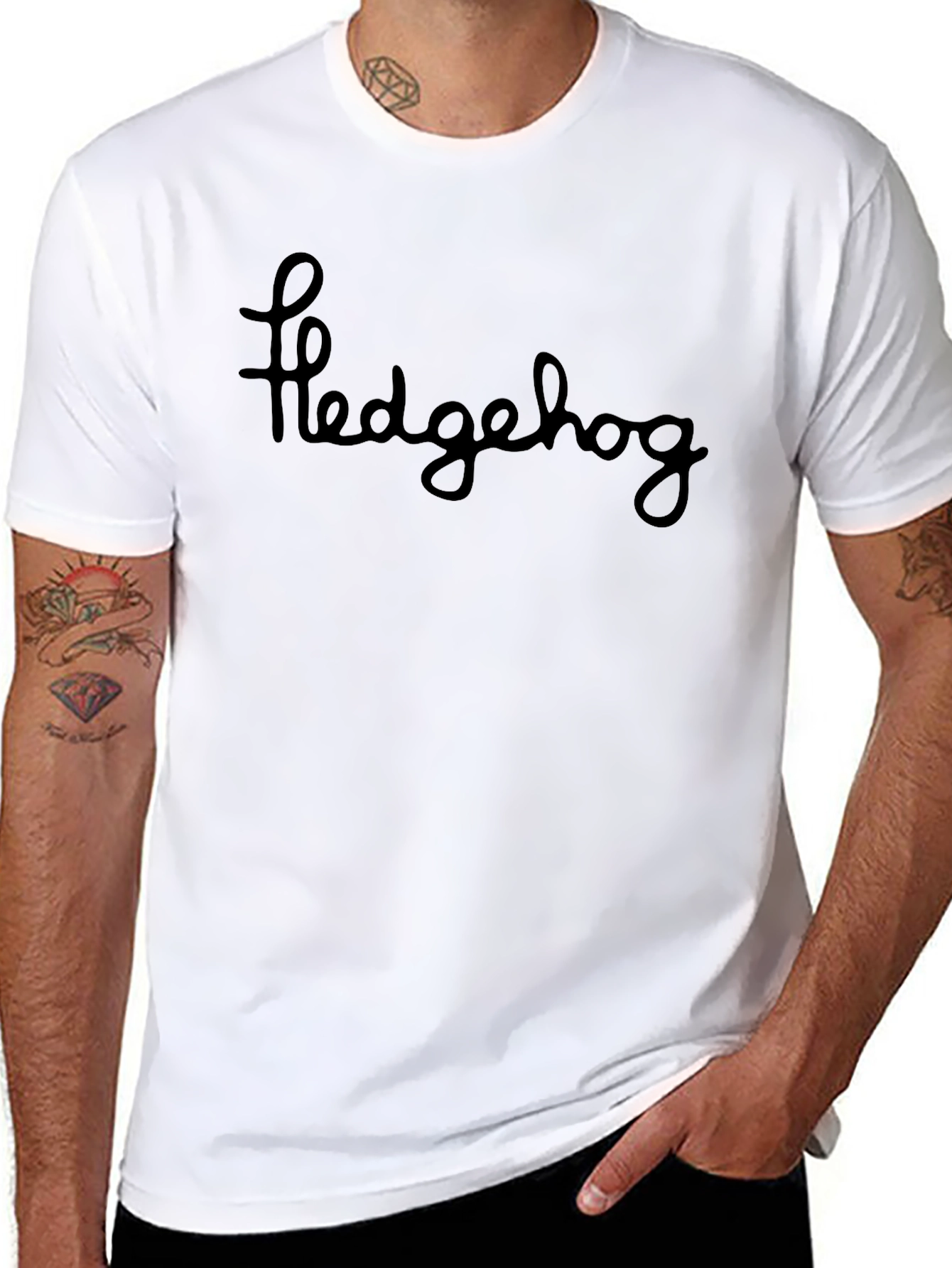 Hedgehog Script Black T-Shirt