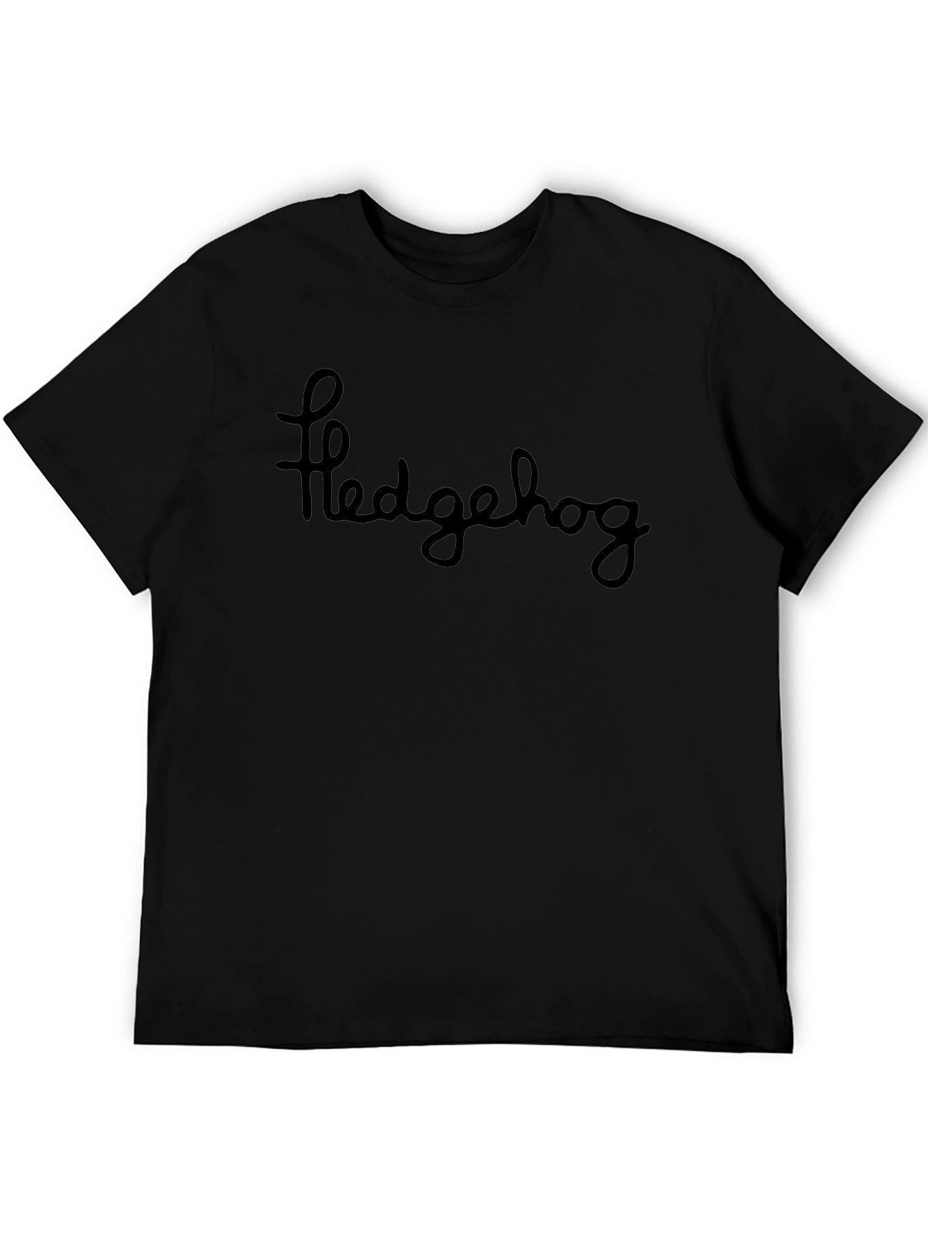 Hedgehog Script Black T-Shirt