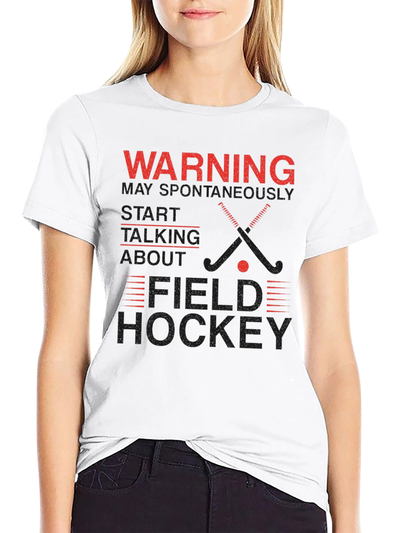 Warning: May Spontaneously Talk Field Hockey T-Shirt