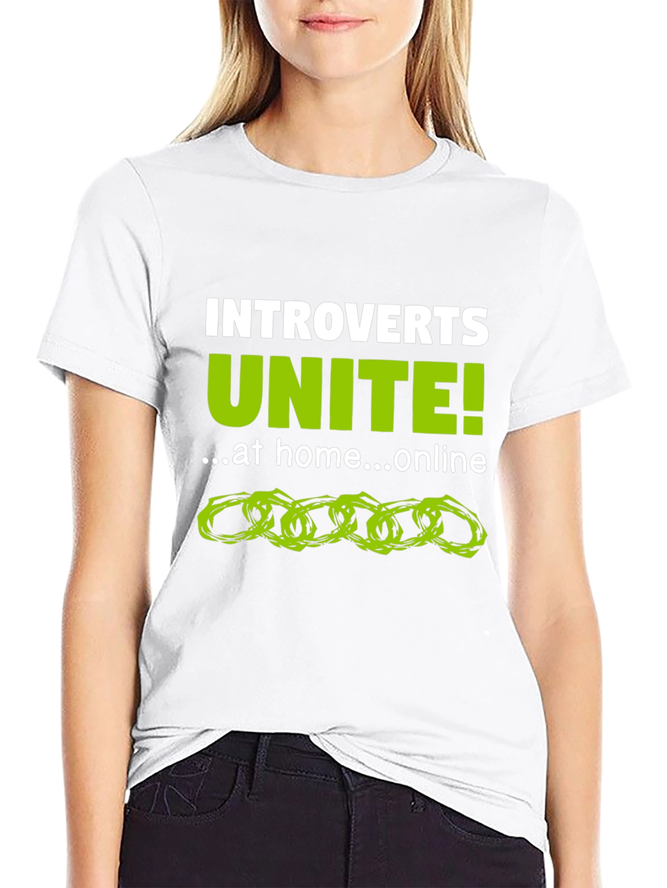Introvert Unite! Black Graphic Tee
