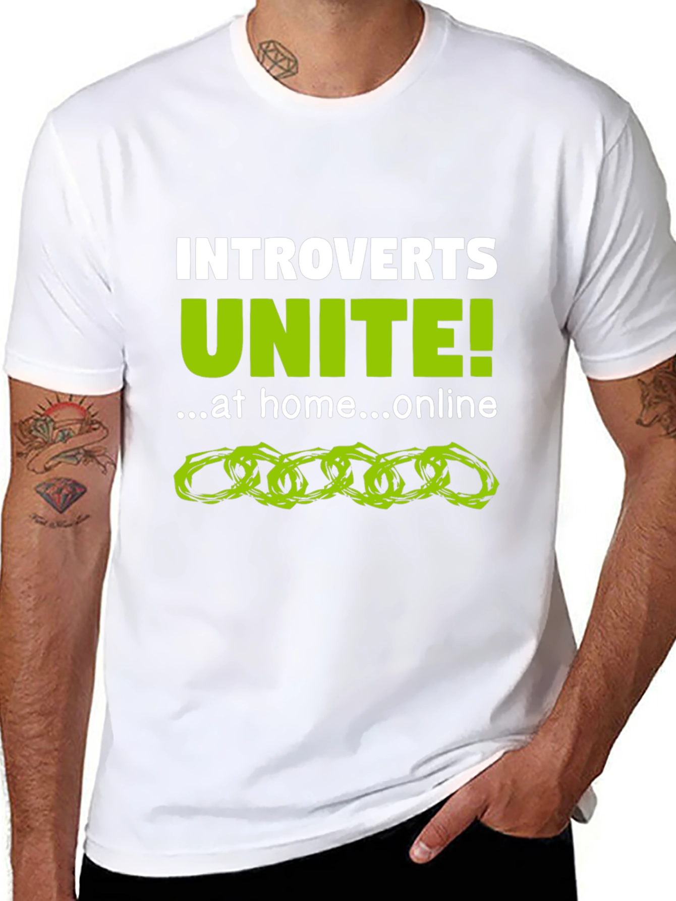 Introvert Unite! Black Graphic Tee