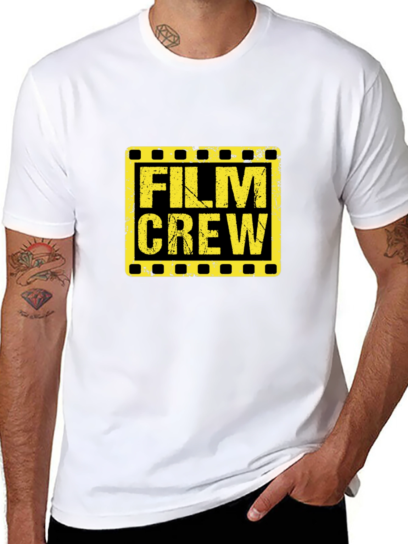 Film Crew Graphic Tee - Black Cotton T-Shirt