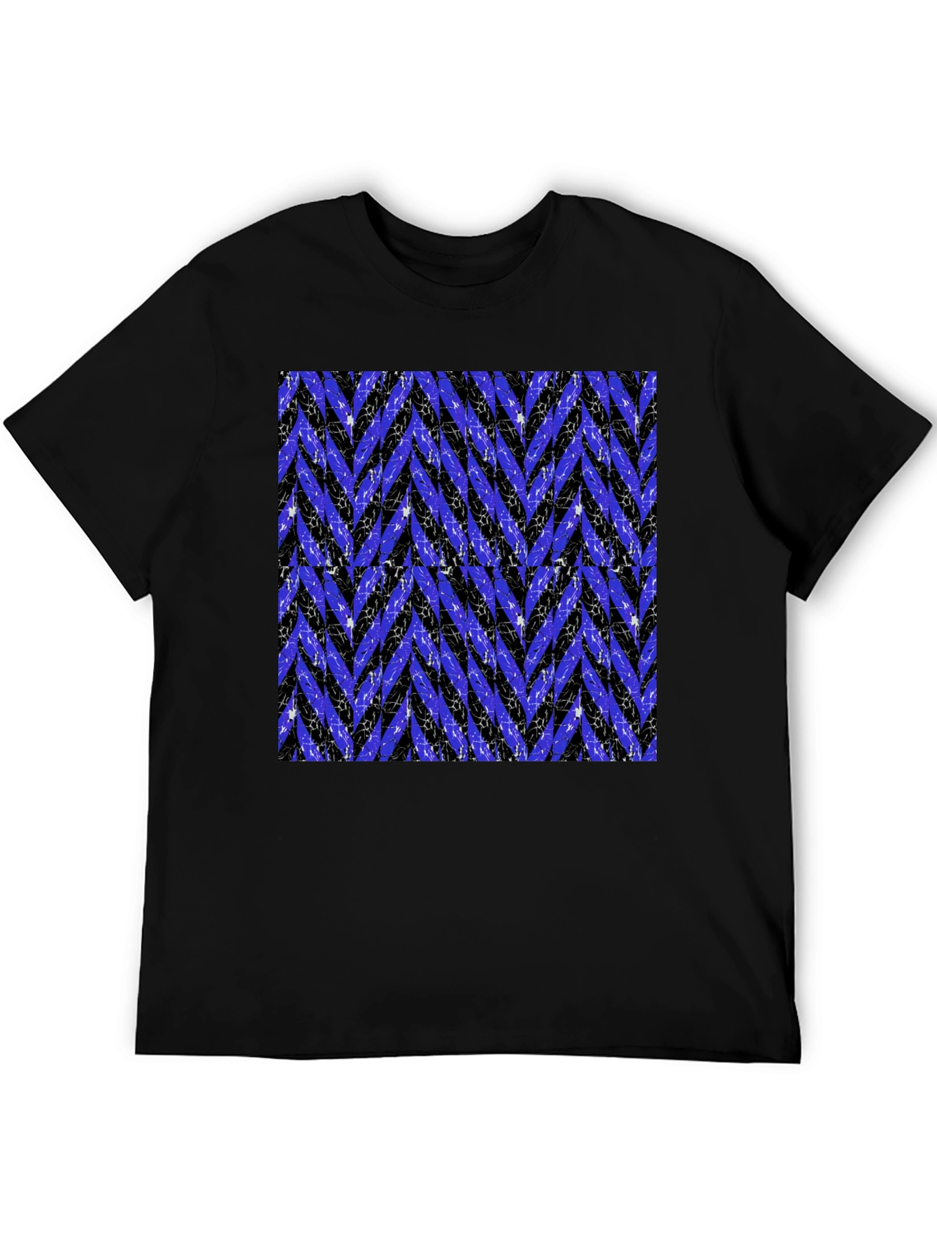 Stylish Black T-Shirt with Zigzag Pattern