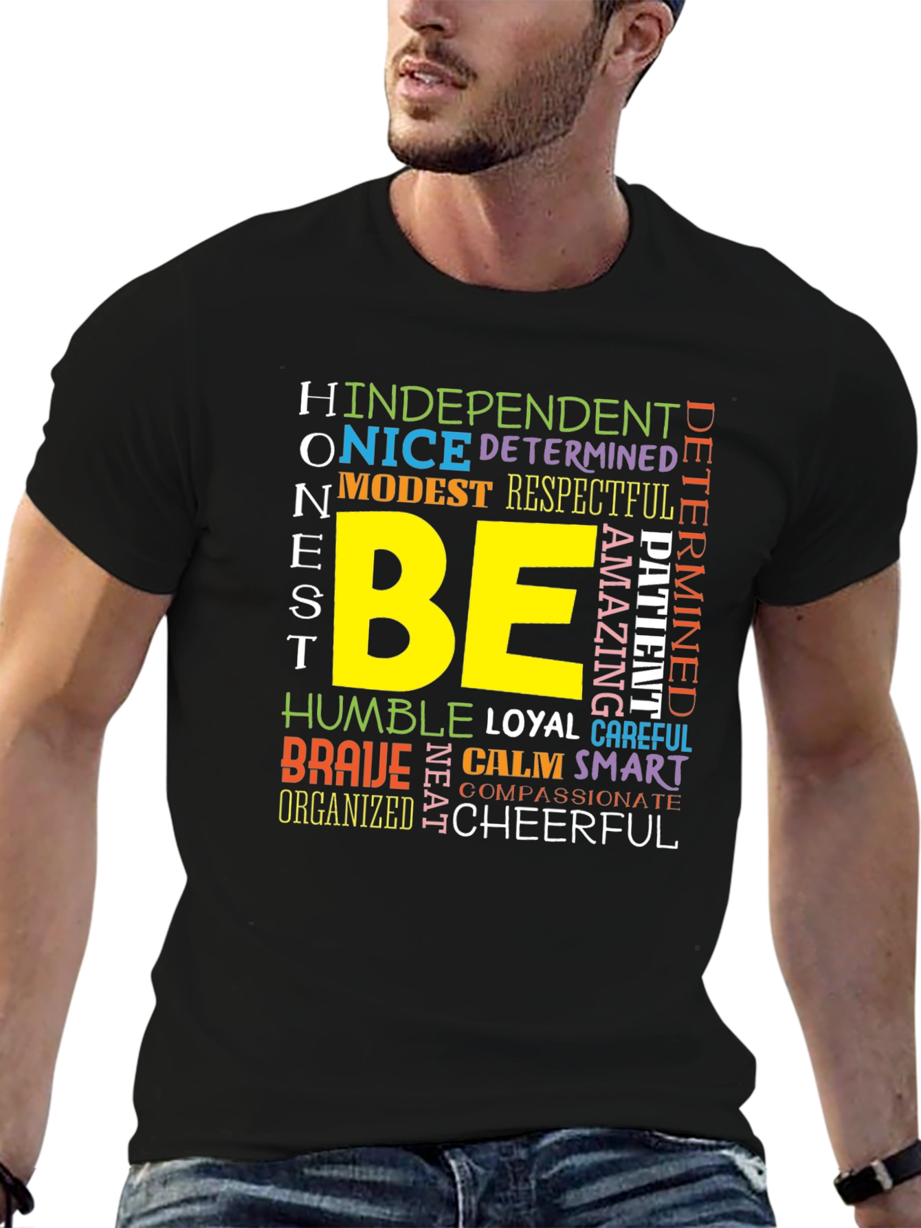 Be Kind T-Shirt: Positive Word Art Graphic Tee
