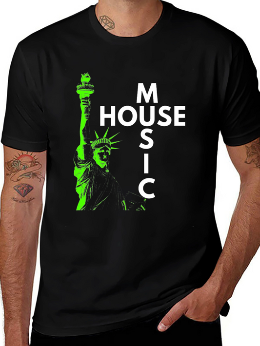 House Music Statue of Liberty Graphic Tee