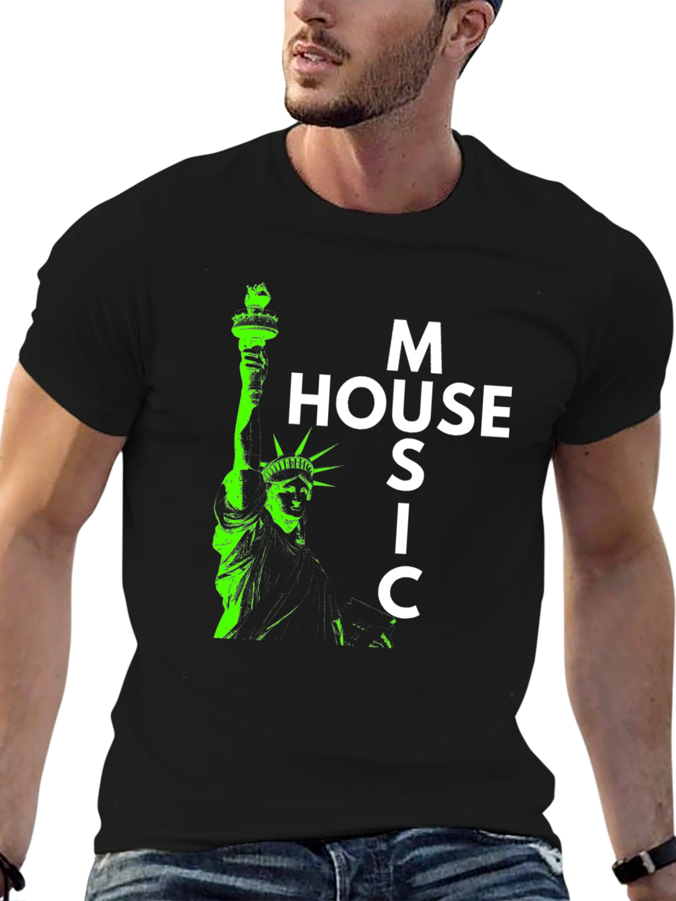 House Music Statue of Liberty Graphic Tee