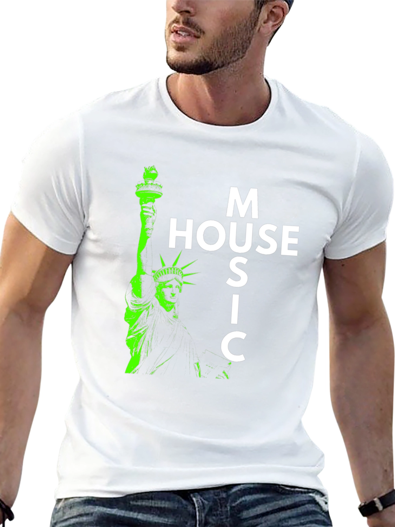 House Music Statue of Liberty Graphic Tee