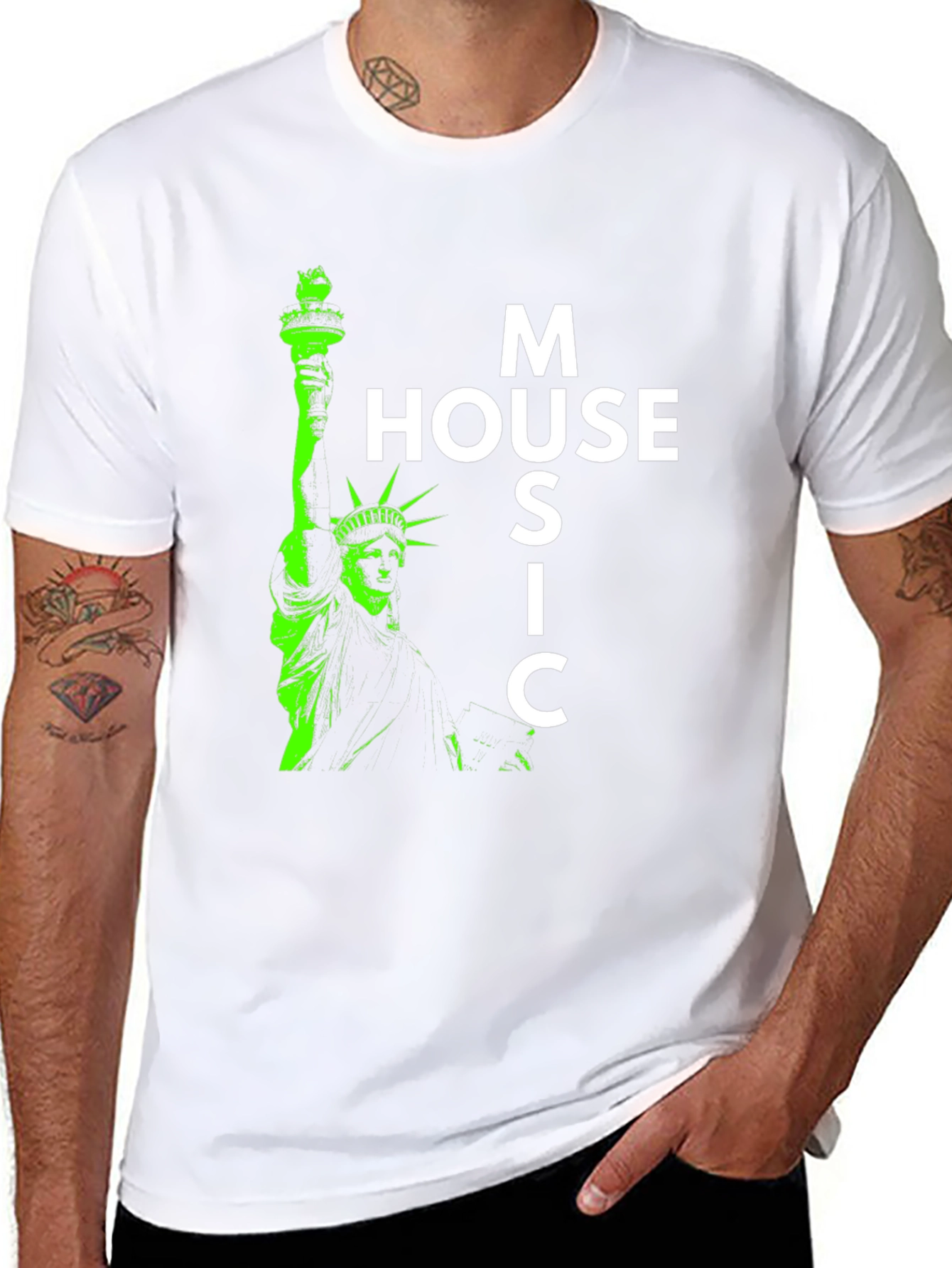 House Music Statue of Liberty Graphic Tee