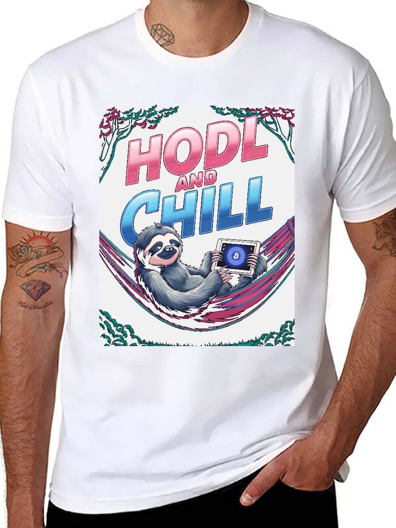 HODL and Chill Sloth Bitcoin Crypto T-Shirt