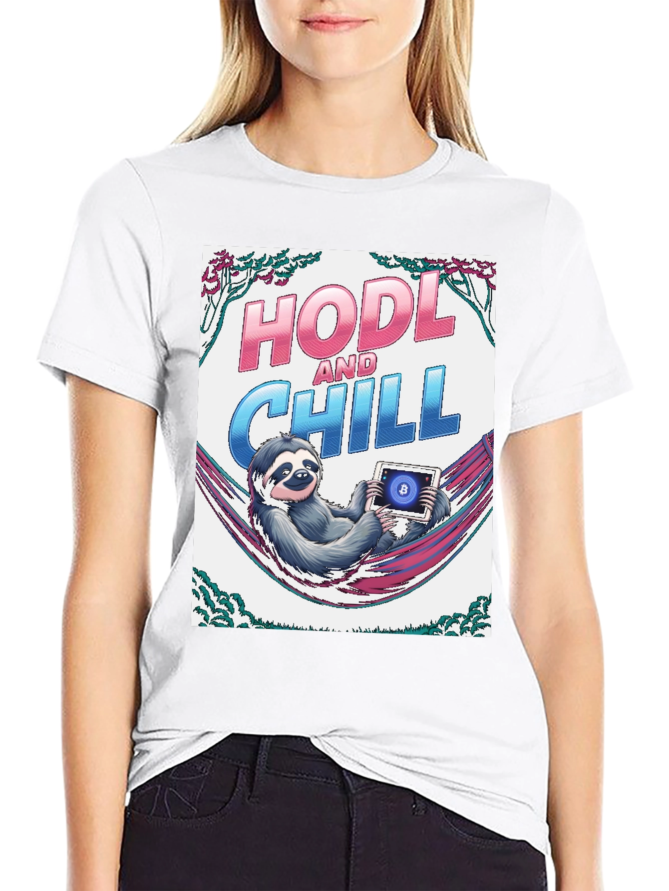 HODL and Chill Sloth Bitcoin Crypto T-Shirt