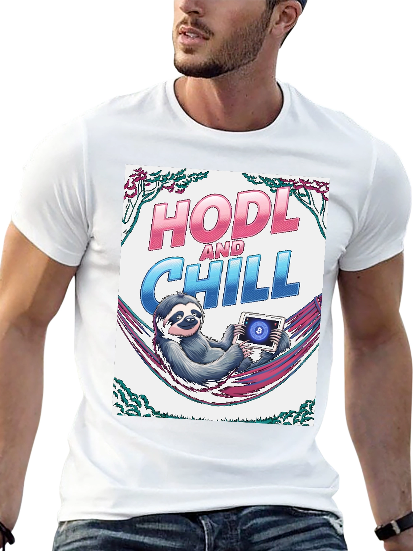 HODL and Chill Sloth Bitcoin Crypto T-Shirt