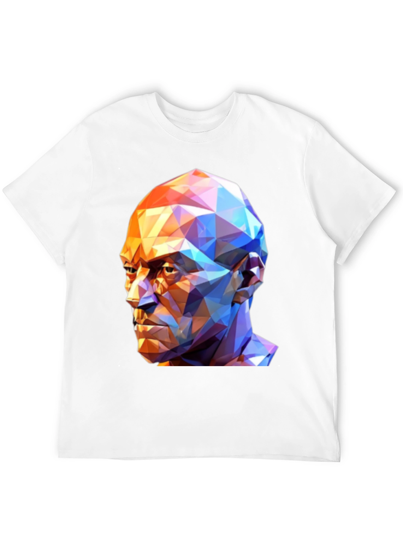 Geometric Face Graphic T-Shirt - Black