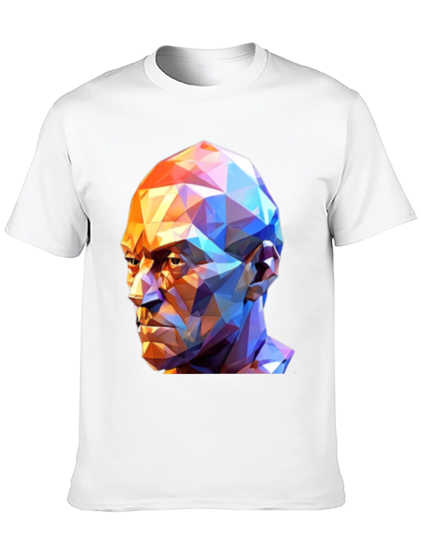 Geometric Face Graphic T-Shirt - Black