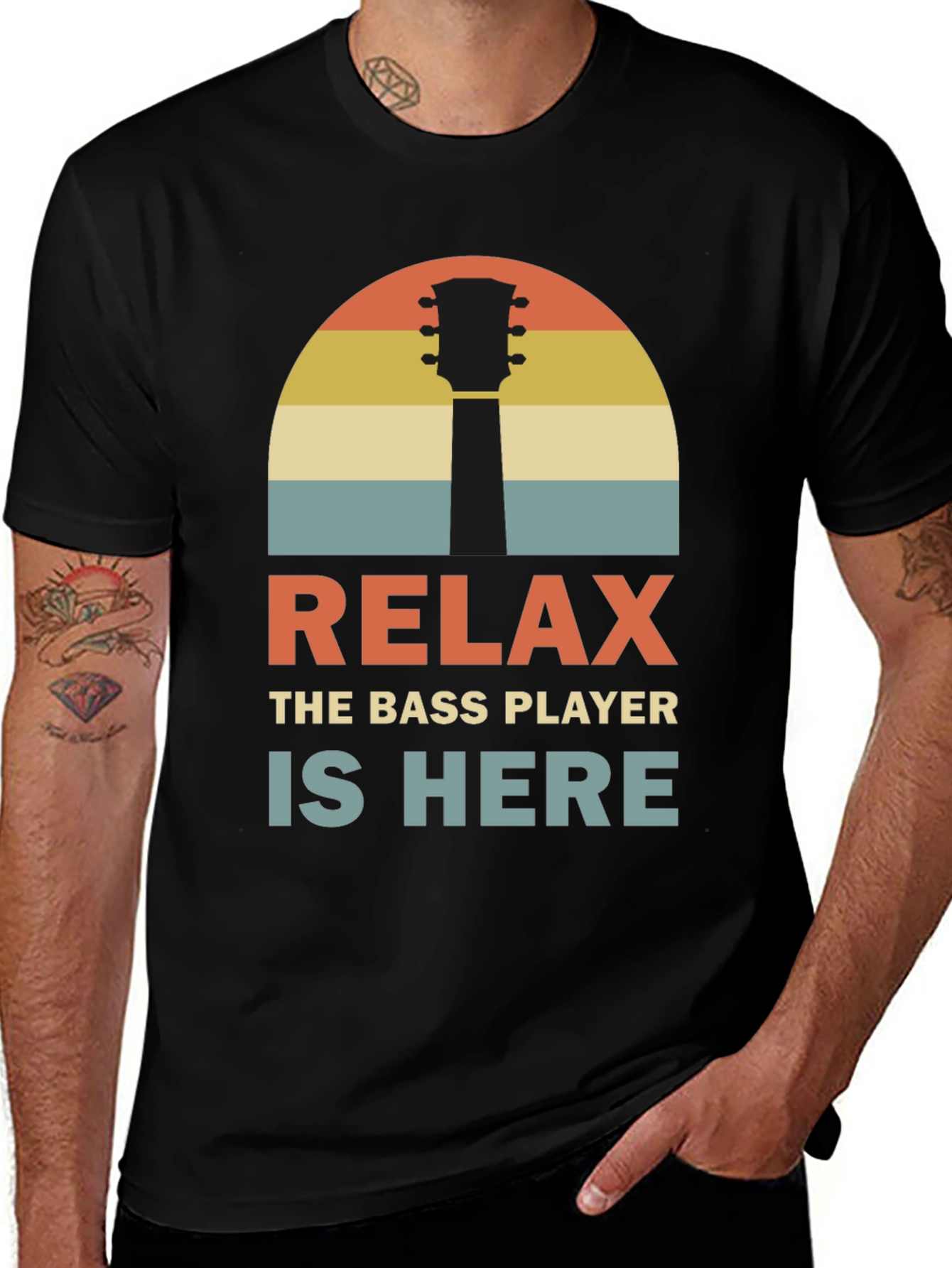 Relax Bass Player Retro Graphic Tee