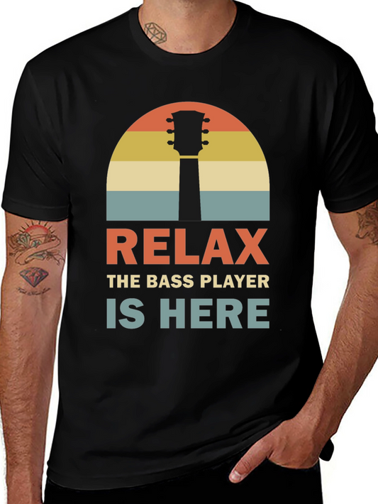 Relax Bass Player Retro Graphic Tee