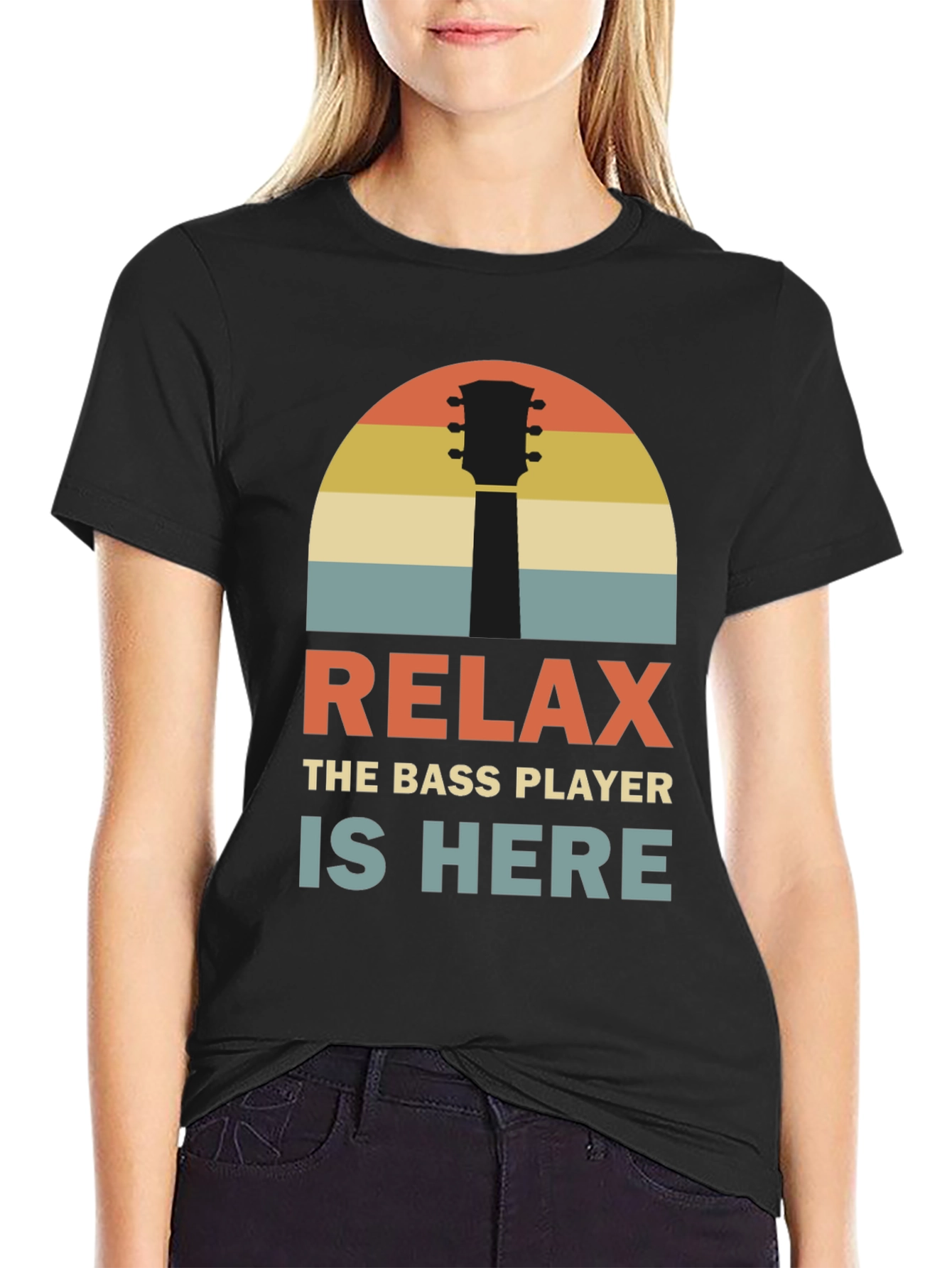 Relax Bass Player Retro Graphic Tee