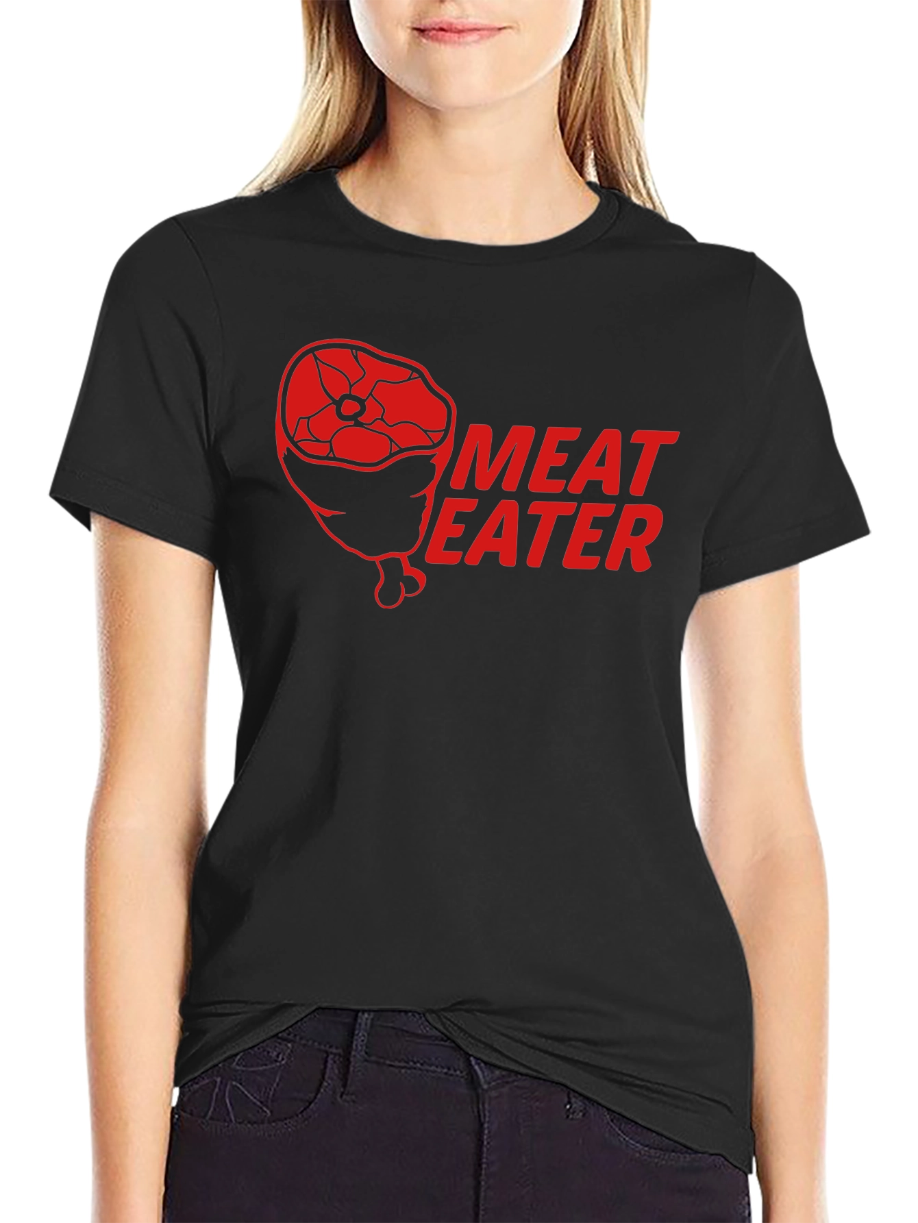Meat Eater Graphic Print Black T-Shirt