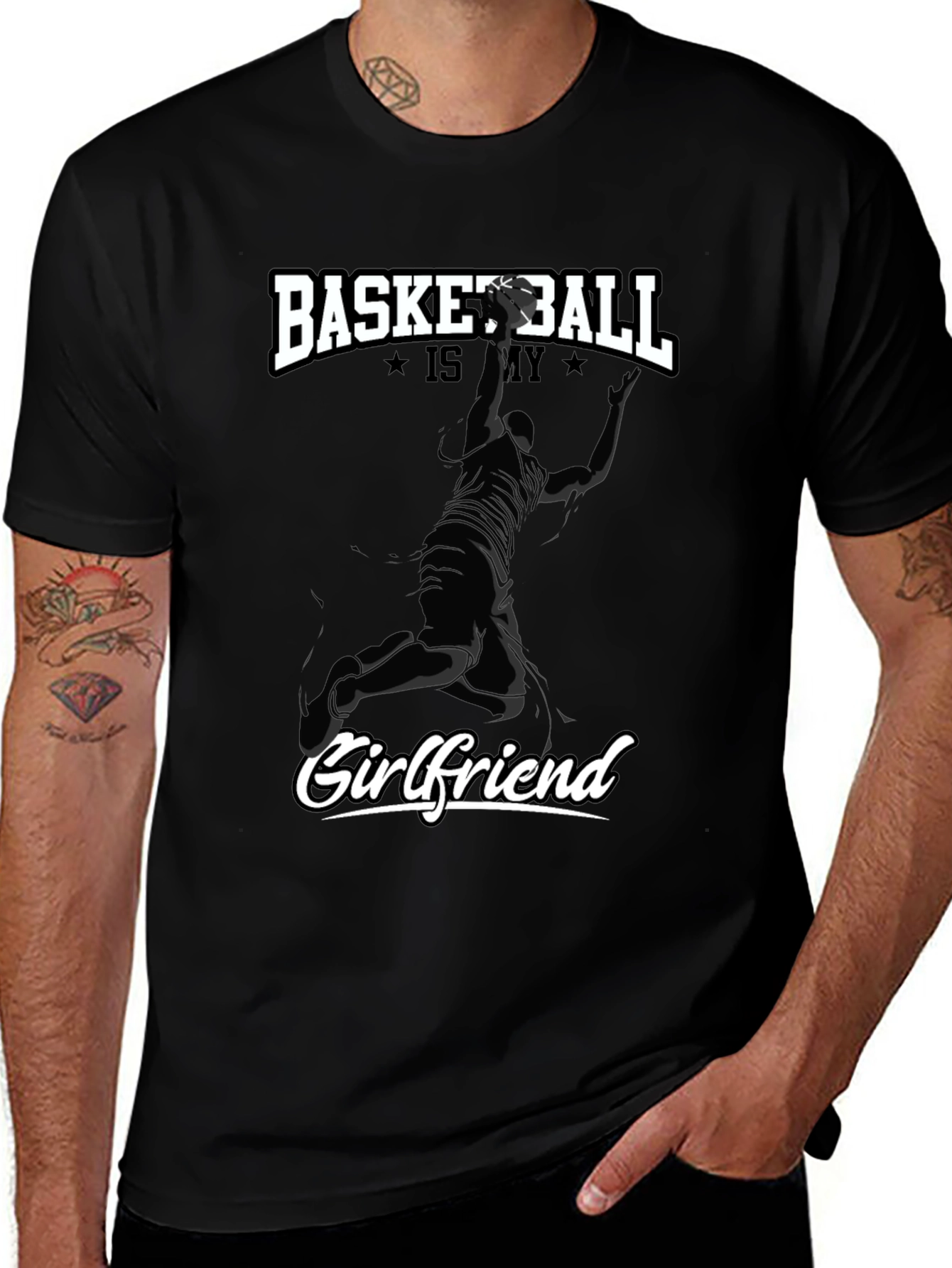 Basketball Is My Girlfriend Black T-Shirt
