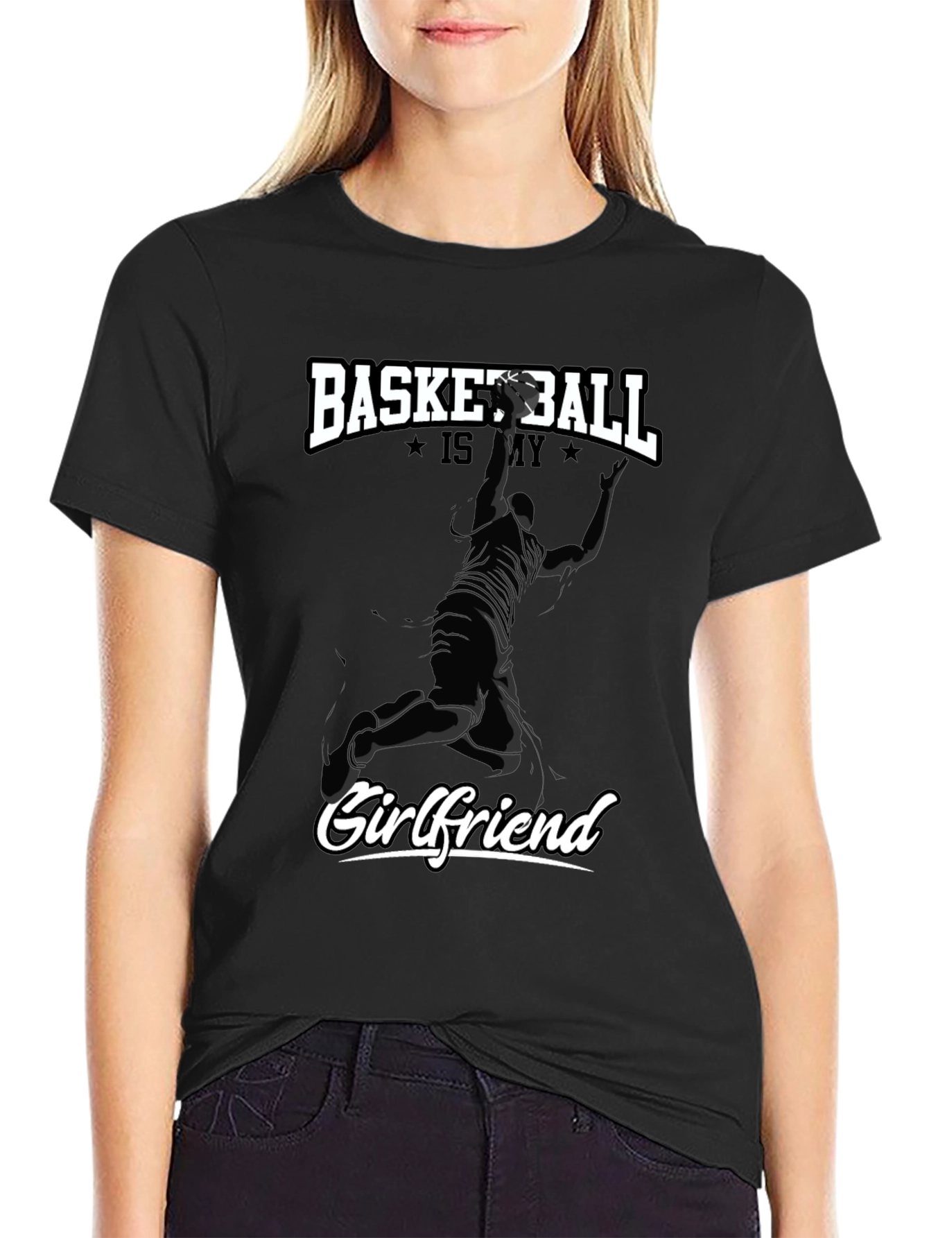 Basketball Is My Girlfriend Black T-Shirt
