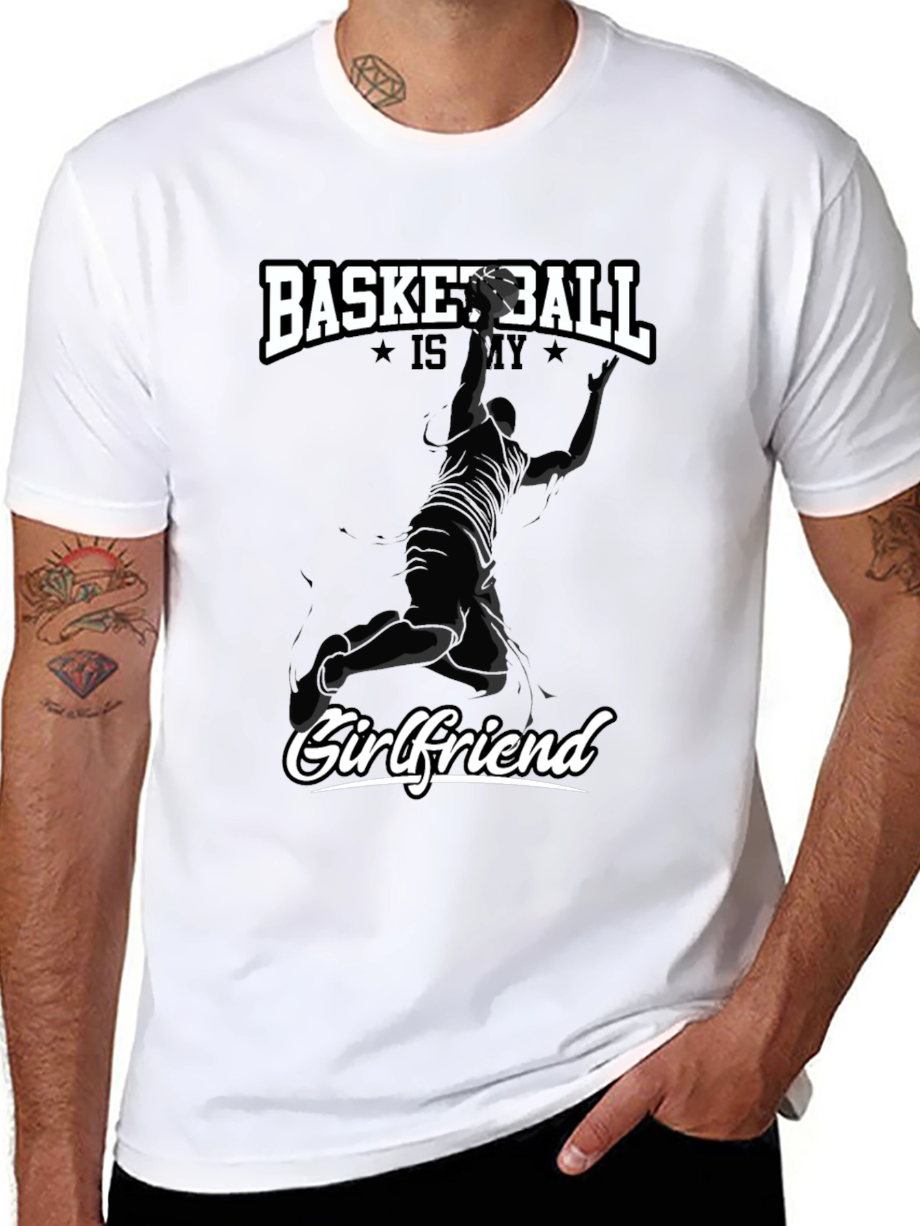Basketball Is My Girlfriend Black T-Shirt