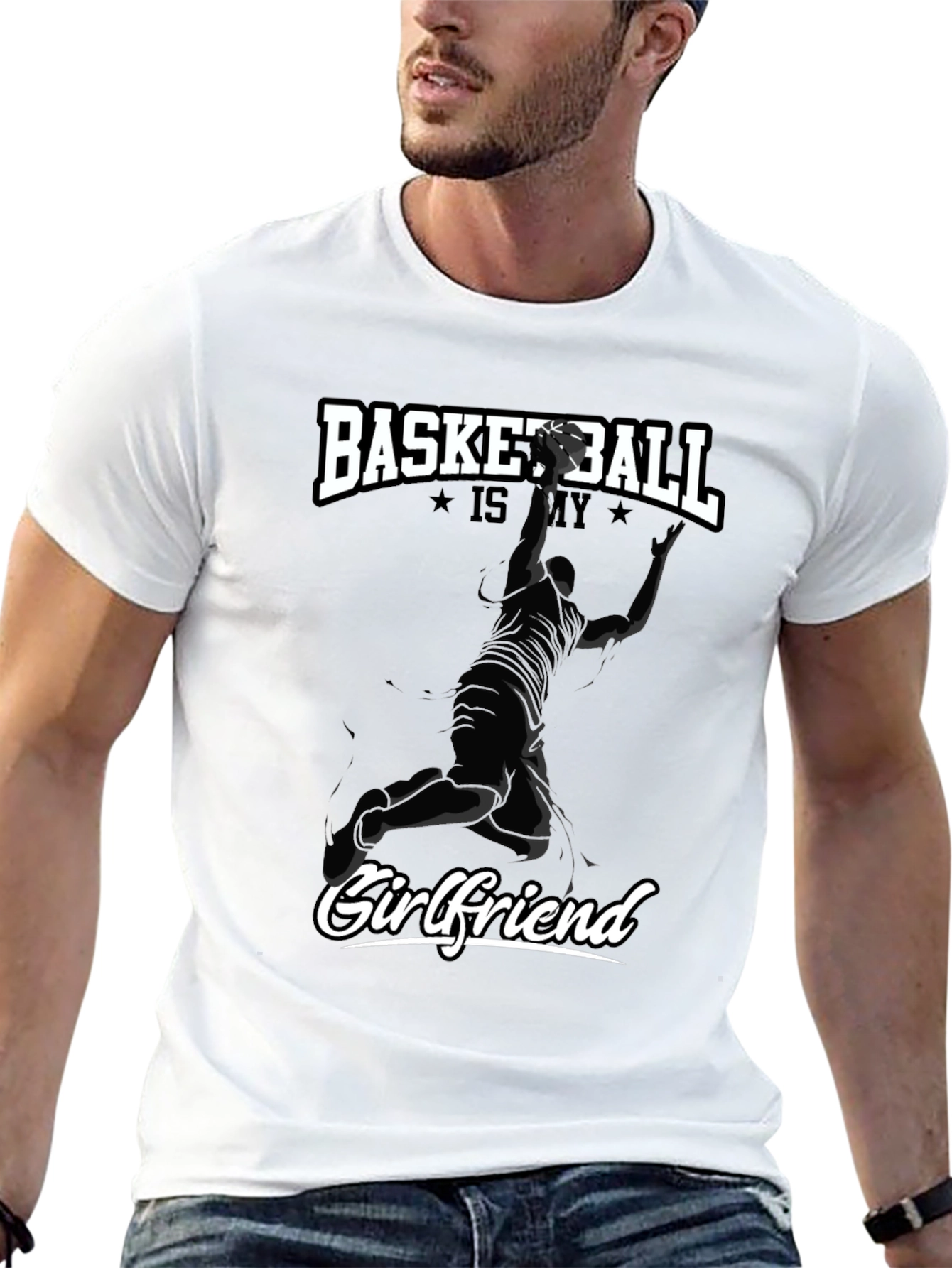 Basketball Is My Girlfriend Black T-Shirt