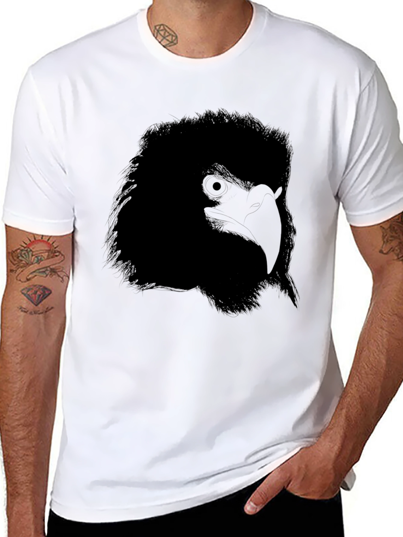 Black Bird Graphic Tee - Mens Stylish Casual Top